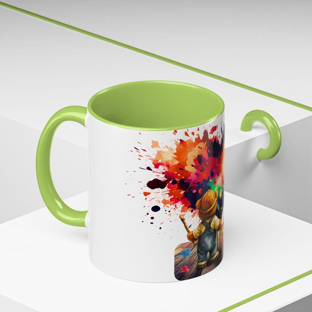 Colorful Heart Painter Coffee Mug — Kid Artist Splash Design (11/15oz)