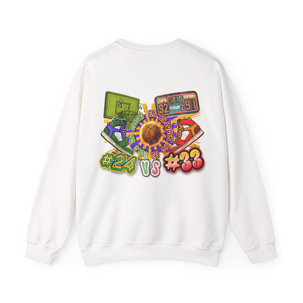Crewneck Sweatshirt — Retro Basketball VS #24 vs #33 Graphic