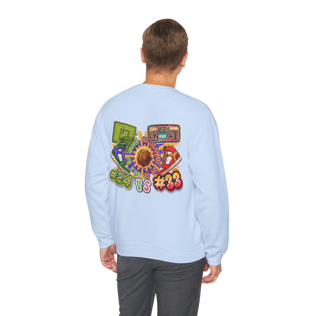 Crewneck Sweatshirt — Retro Basketball VS #24 vs #33 Graphic