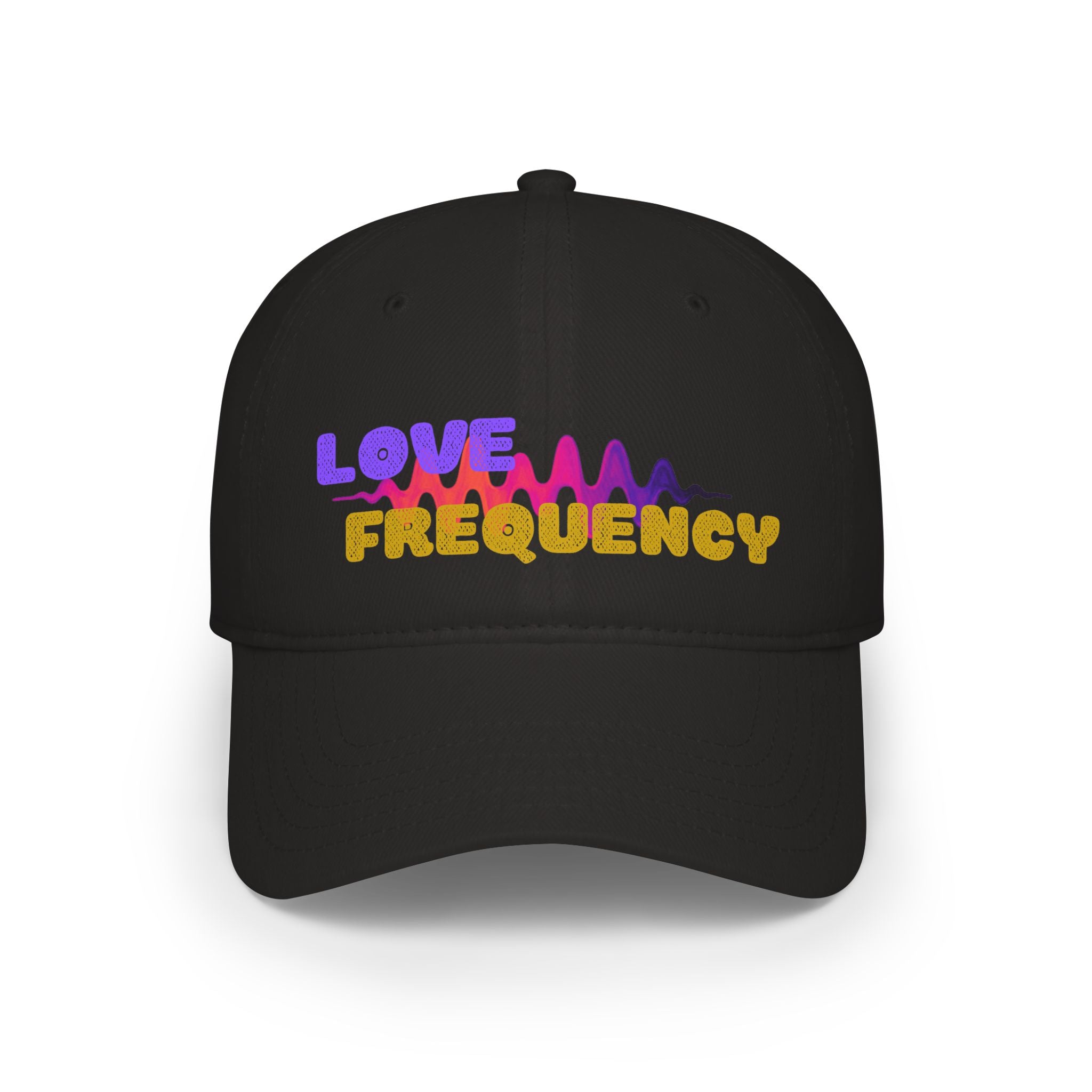 Love Frequency Baseball Cap — Vibrant Wave Graphic Hat for Music Lovers
