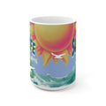 Surfing Ceramic Mug — Tropical Sunset Surfboard Coffee Cup