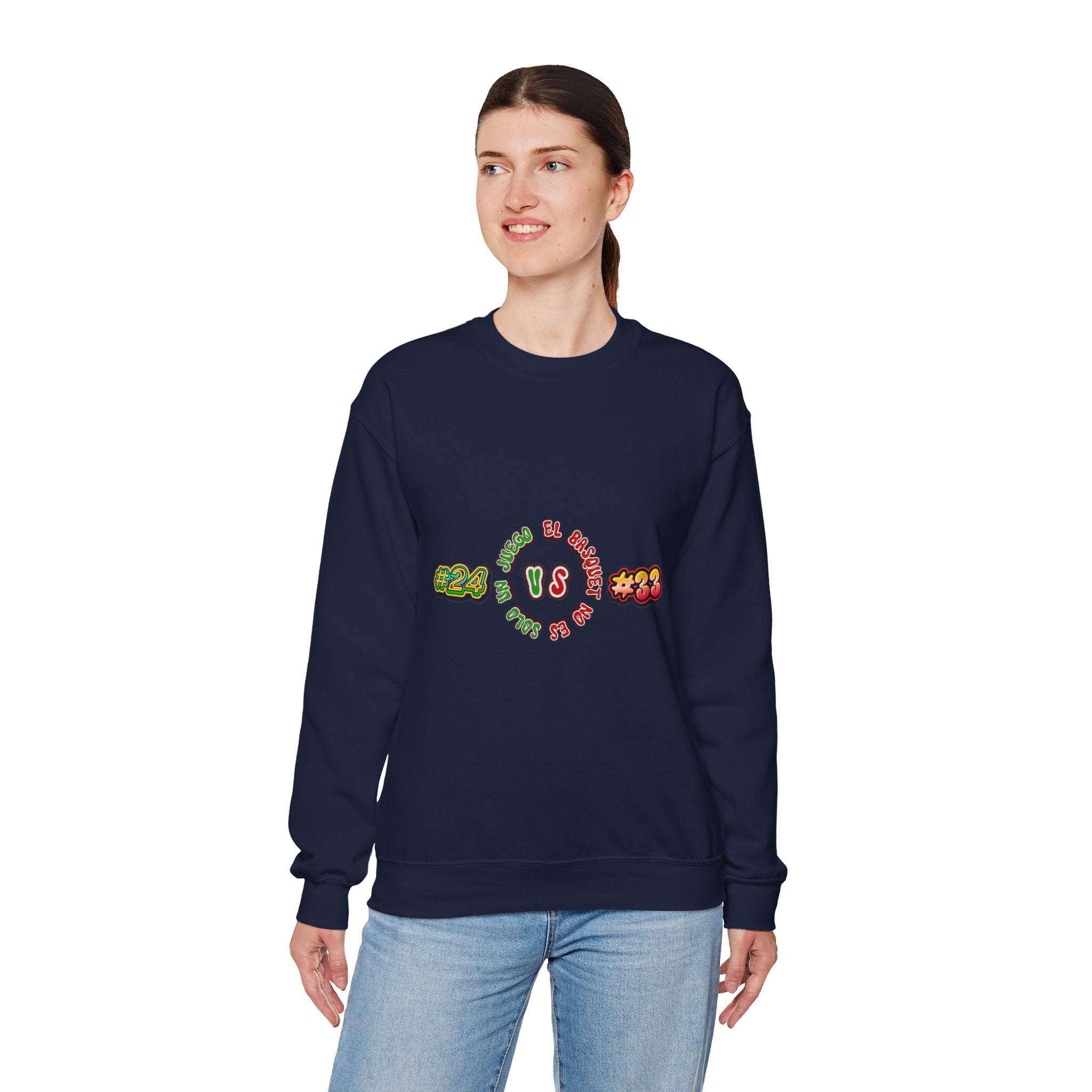 Crewneck Sweatshirt — Retro Basketball VS #24 vs #33 Graphic