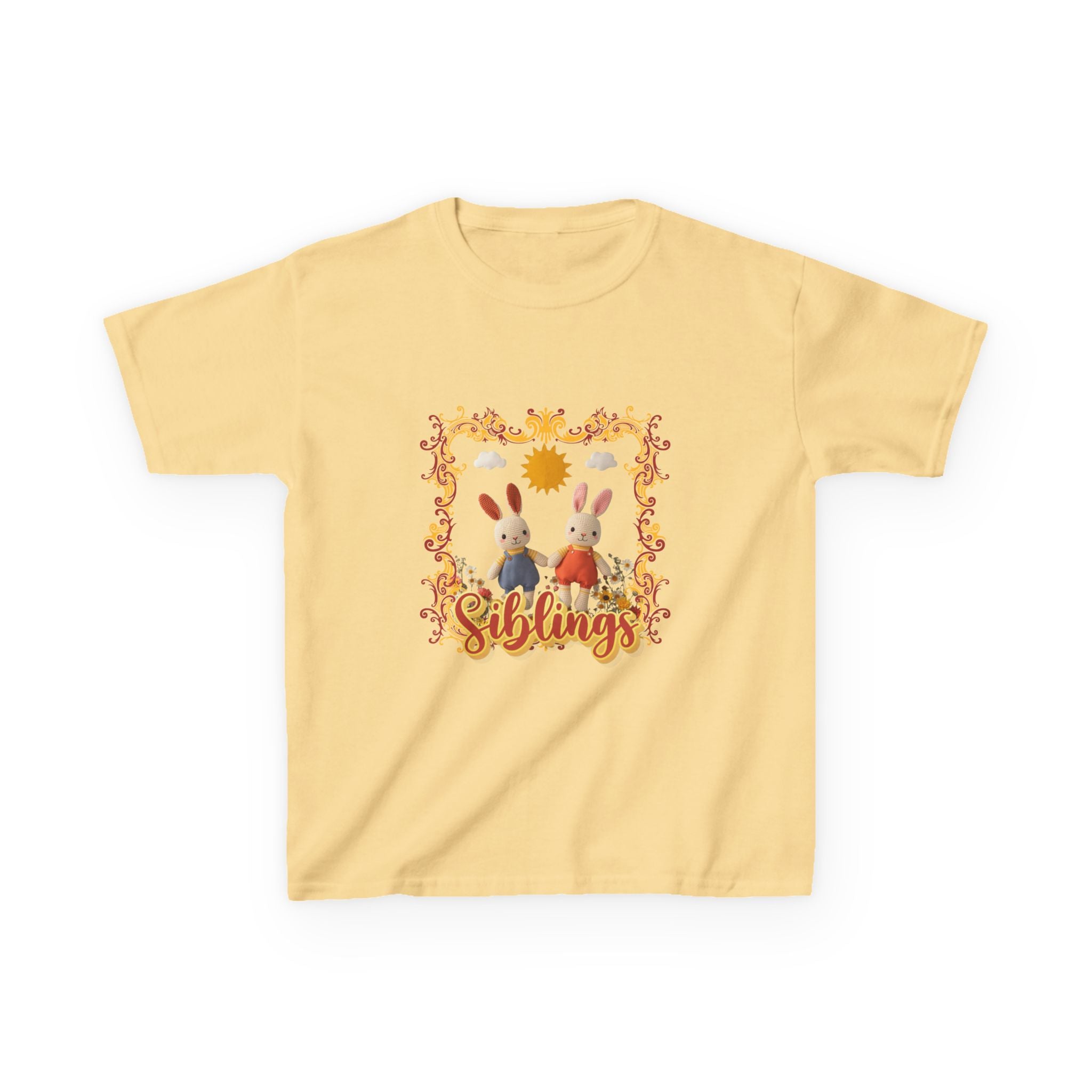 Kids Tee — 'Siblings' Bunny Family Spring Floral Graphic