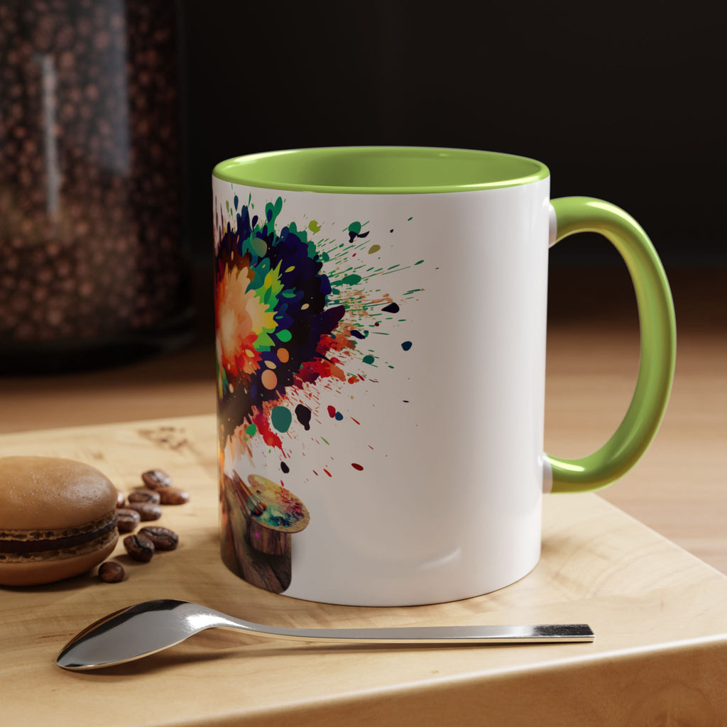Colorful Heart Painter Coffee Mug — Kid Artist Splash Design (11/15oz)