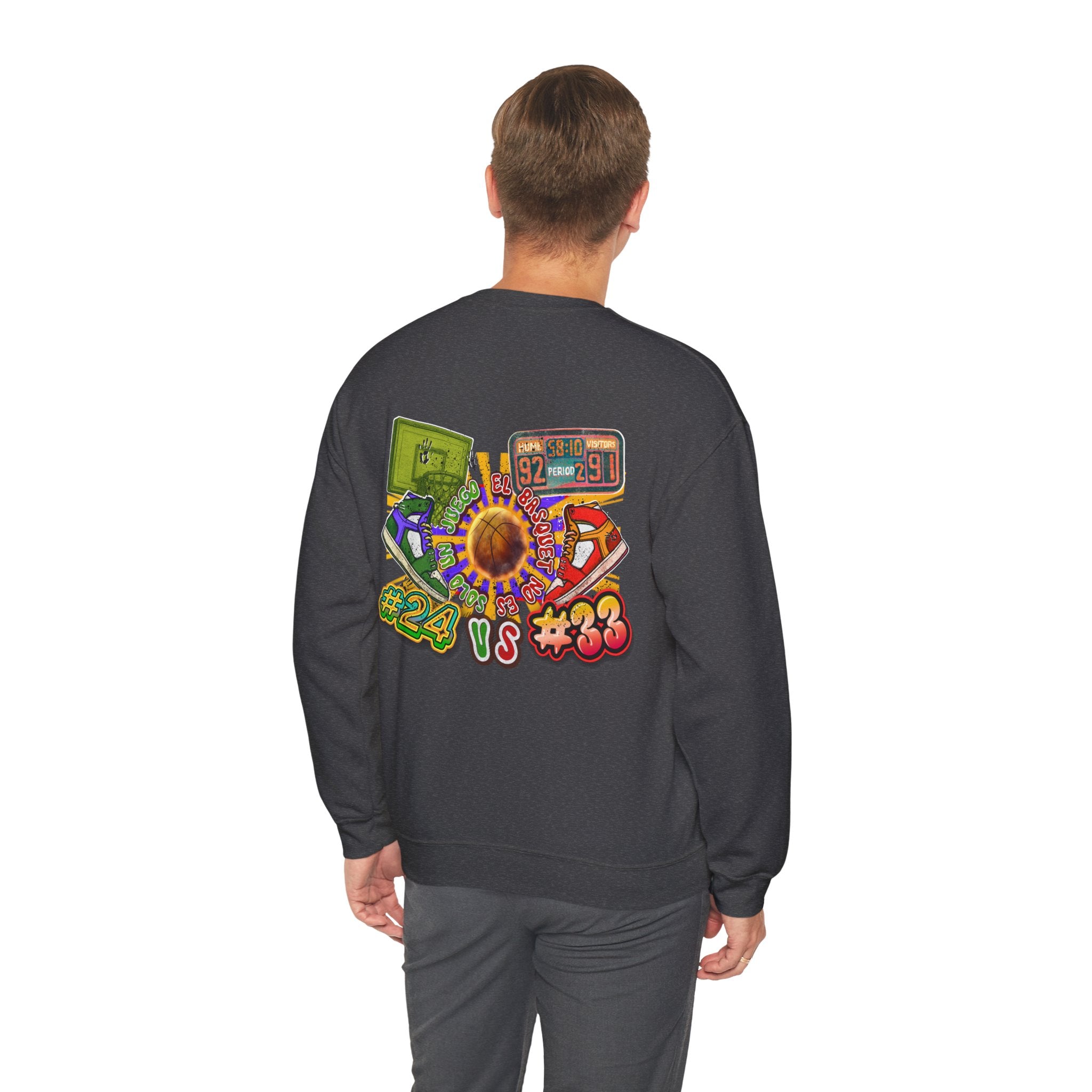 Crewneck Sweatshirt — Retro Basketball VS #24 vs #33 Graphic