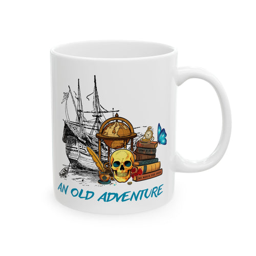 Adventure Mug — 'An Old Friend, A New Adventure' Ceramic Coffee Cup (11oz/15oz)
