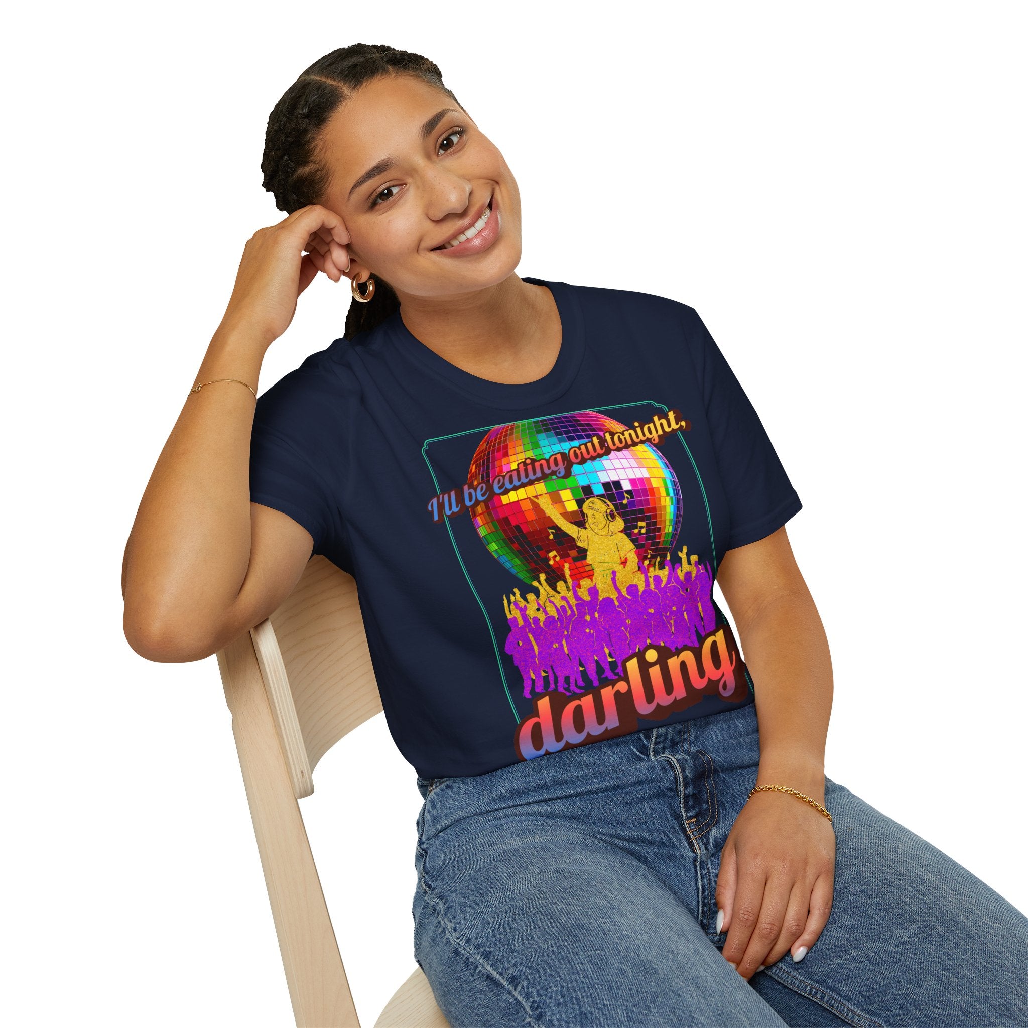 Disco Darling T-Shirt — Retro Rainbow Disco Ball Party Graphic Tee