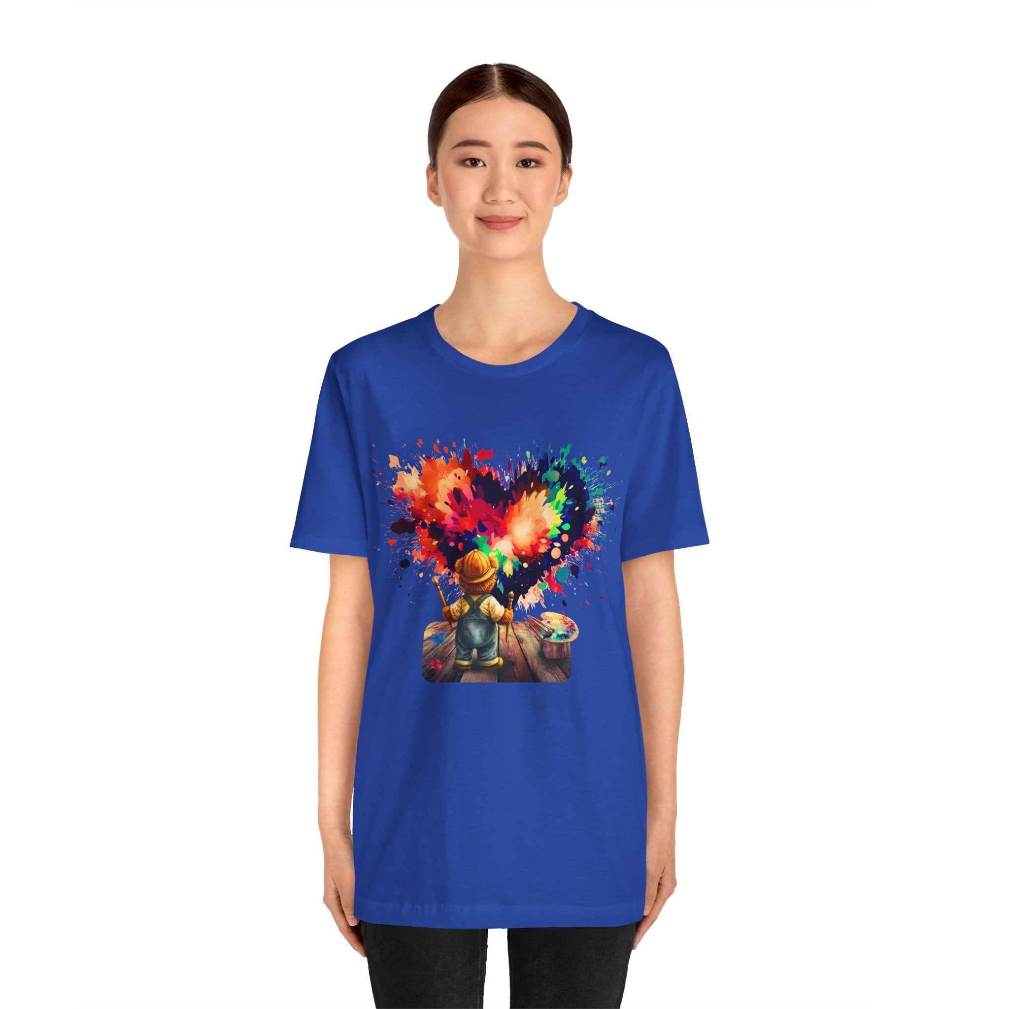 Painter Kid Heart Splash T‑Shirt — Colorful Artistic Kids Tee