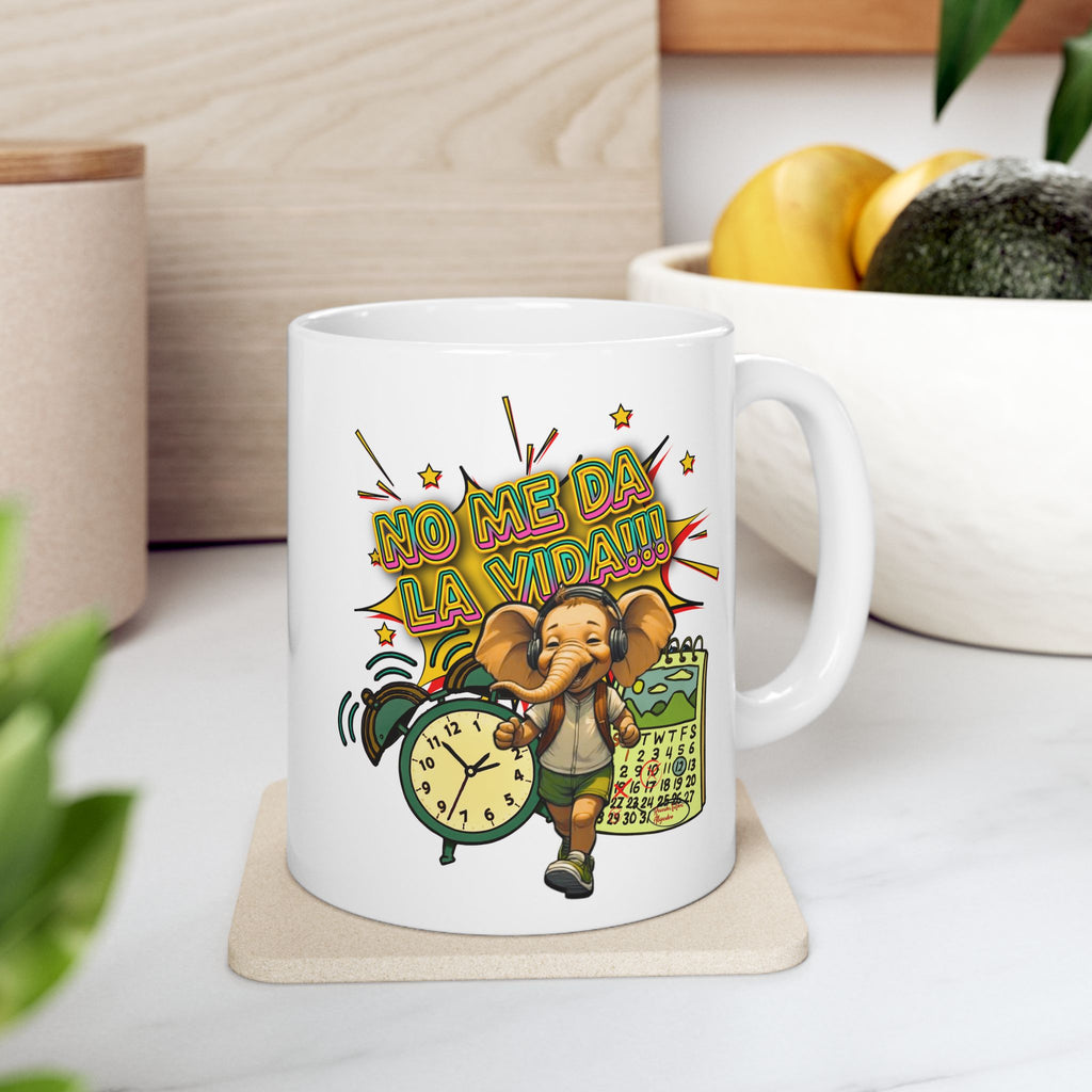 Retro Fiesta Ceramic Mug — Colorful Lucha Mask & Maracas Coffee Cup (11oz/15oz)