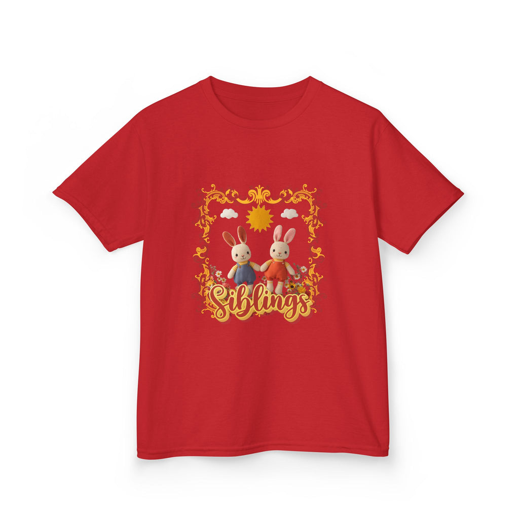 Kids Tee — 'Siblings' Bunny Family Spring Floral Graphic