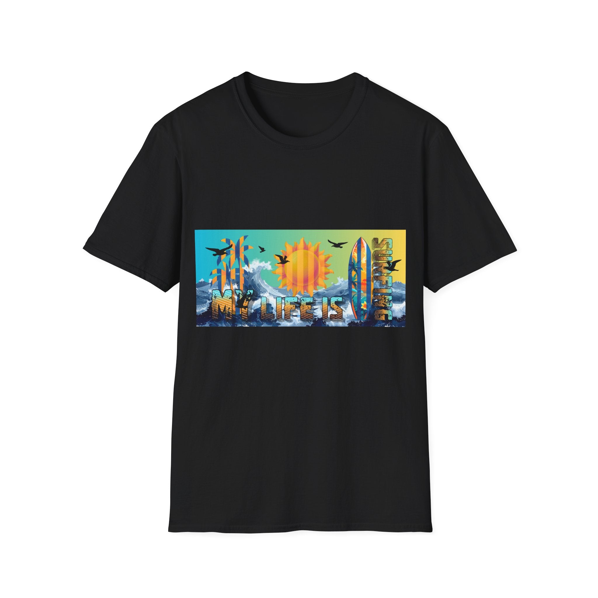 T-Shirt — Miami Beach Sunset Skyline Graphic Tee