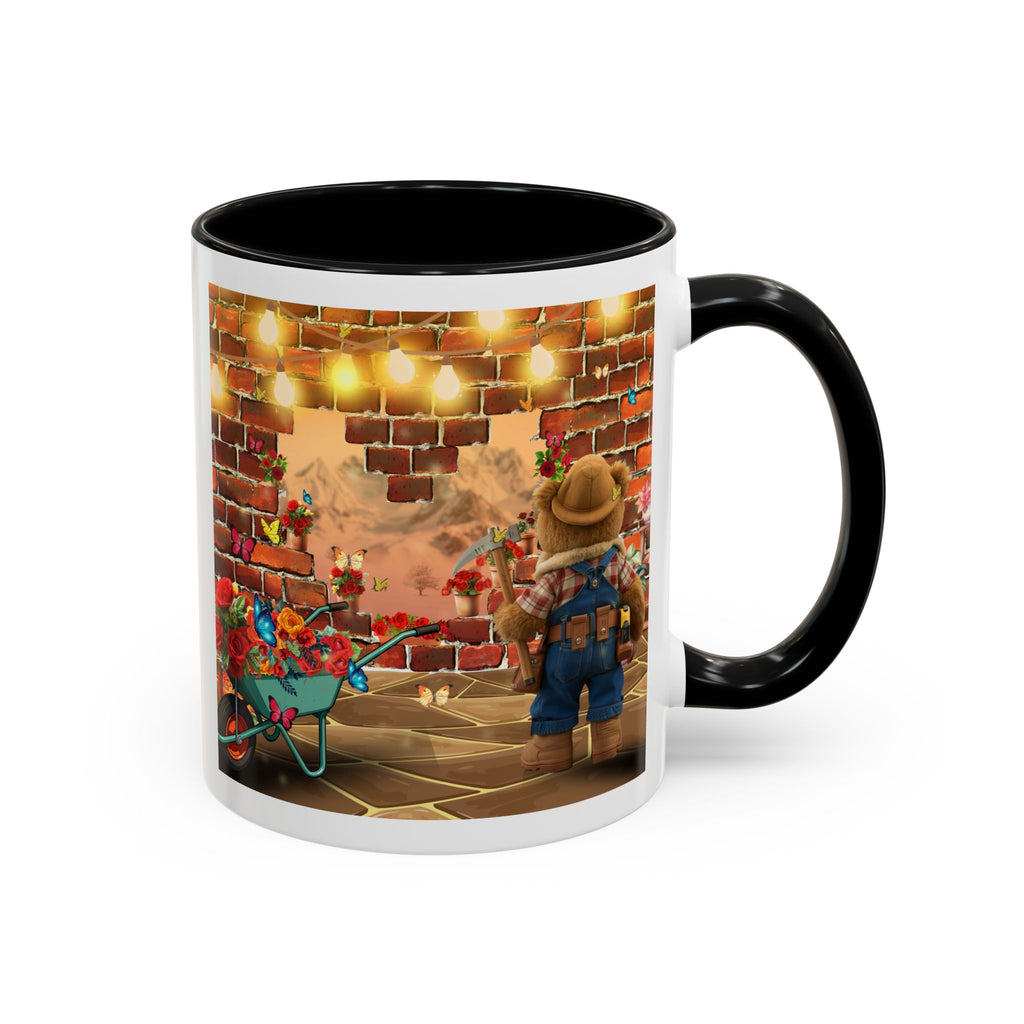 Garden Boy Coffee Mug — Whimsical Scarecrow Garden Scene Accent Mug