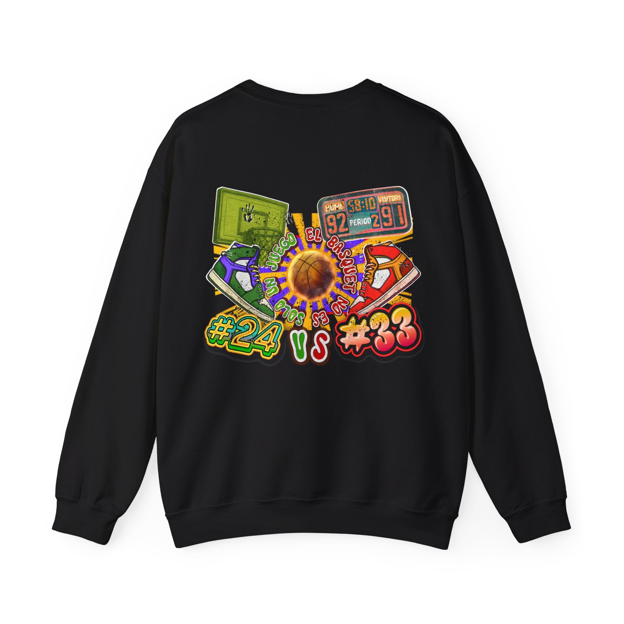 Crewneck Sweatshirt — Retro Basketball VS #24 vs #33 Graphic