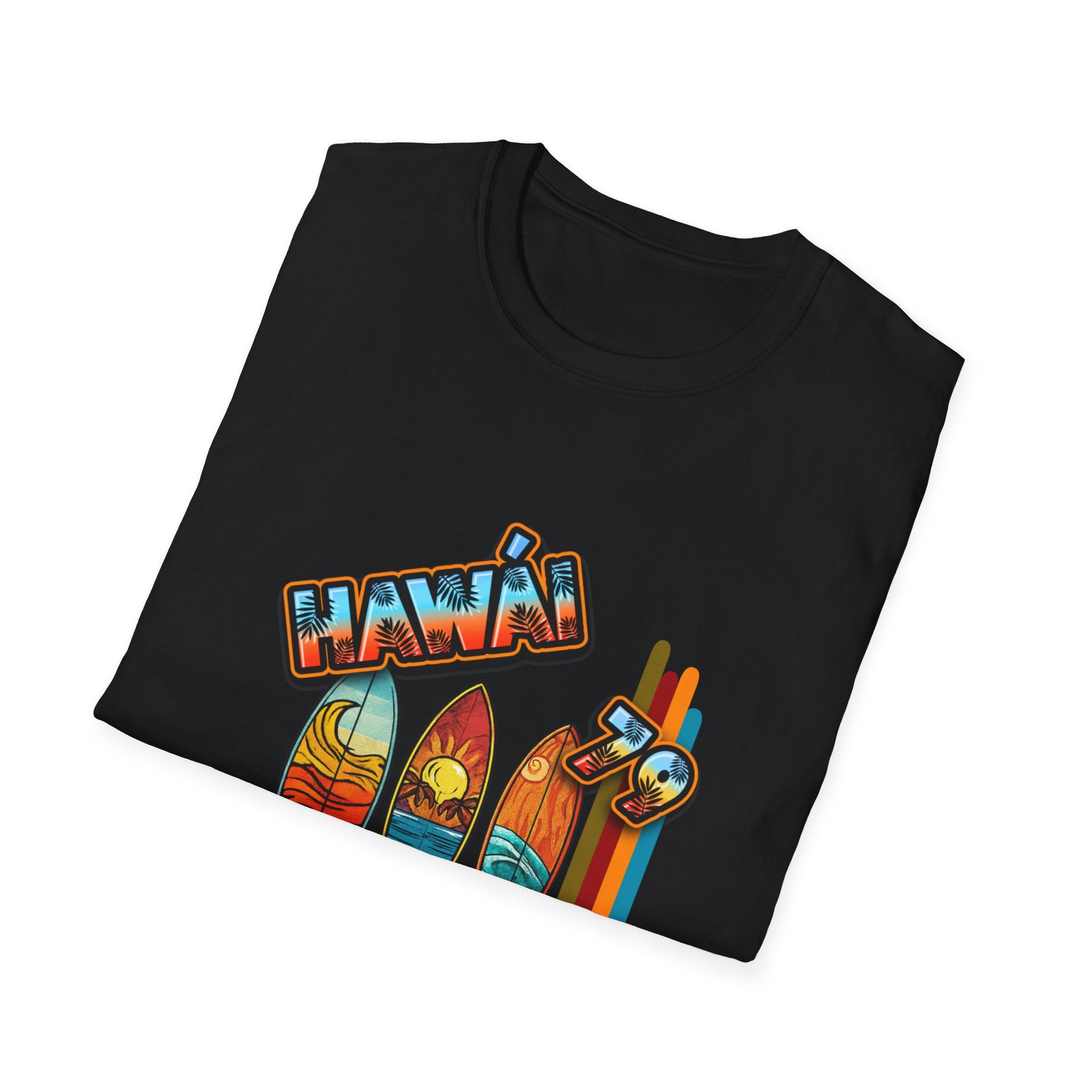 Hawaii Surf Retro T-Shirt — Vintage Surfboards & Shaka Graphic