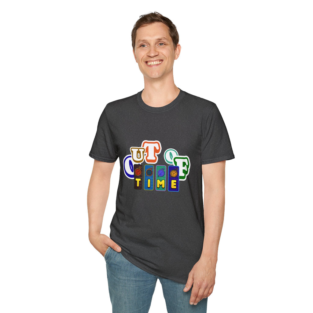 Out of Time T-Shirt — Retro Block Letter Graphic Tee