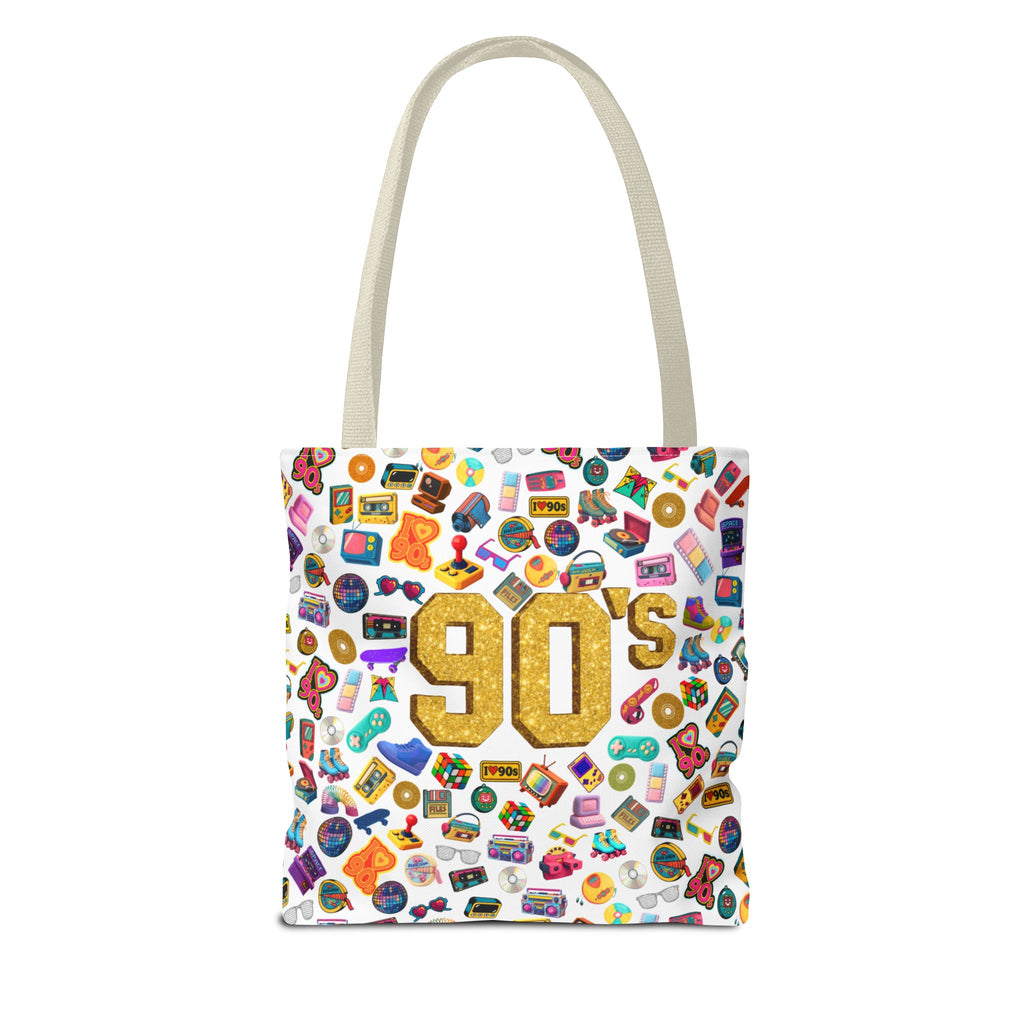 90s Retro Icons Tote Bag — Vintage Pop Culture AOP Tote (Copia)