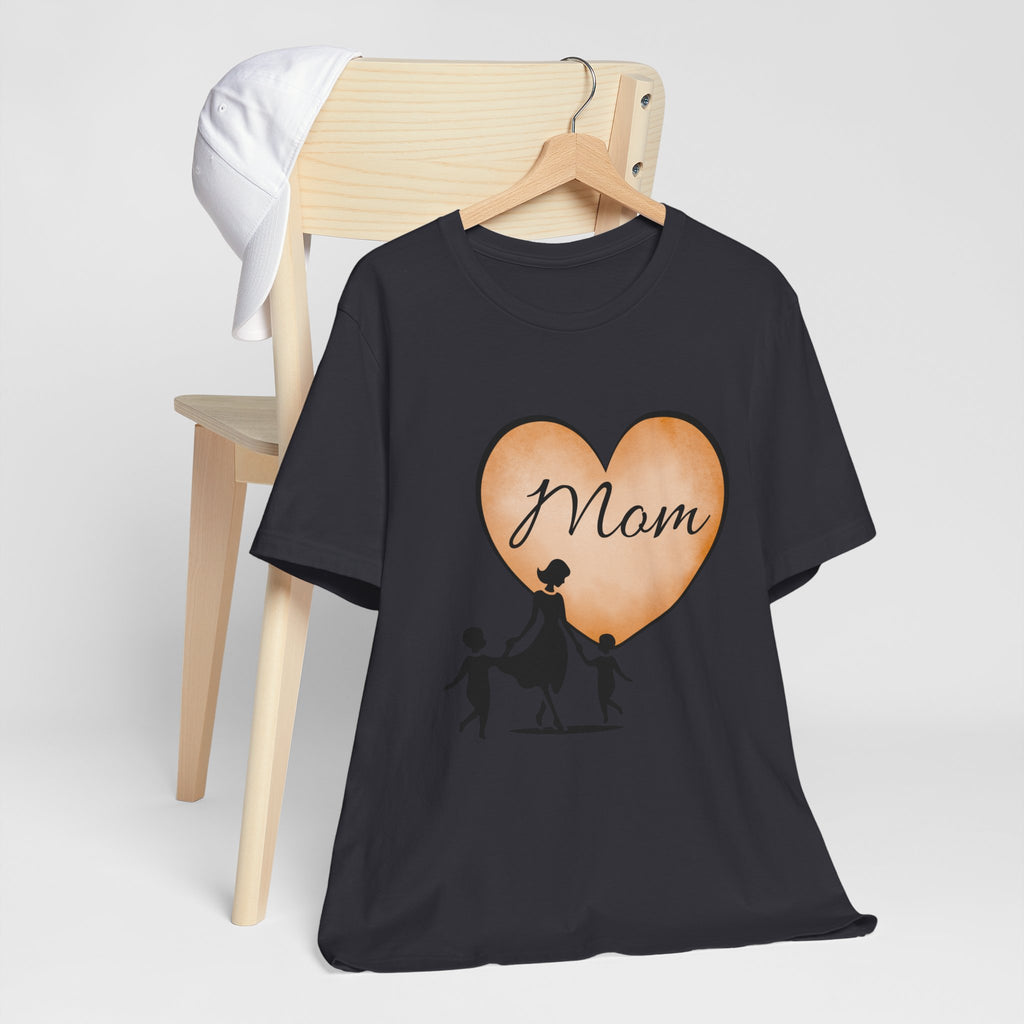 Mom Heart Graphic Tee — Mother & Children Silhouette Mother's Day T‑Shirt