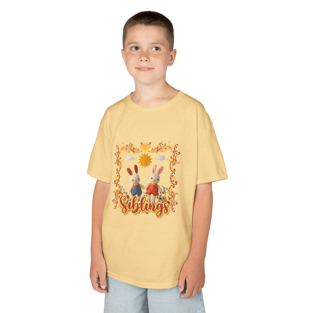 Kids Tee — 'Siblings' Bunny Family Spring Floral Graphic