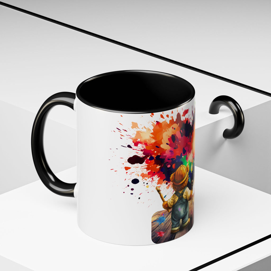 Colorful Heart Painter Coffee Mug — Kid Artist Splash Design (11/15oz)