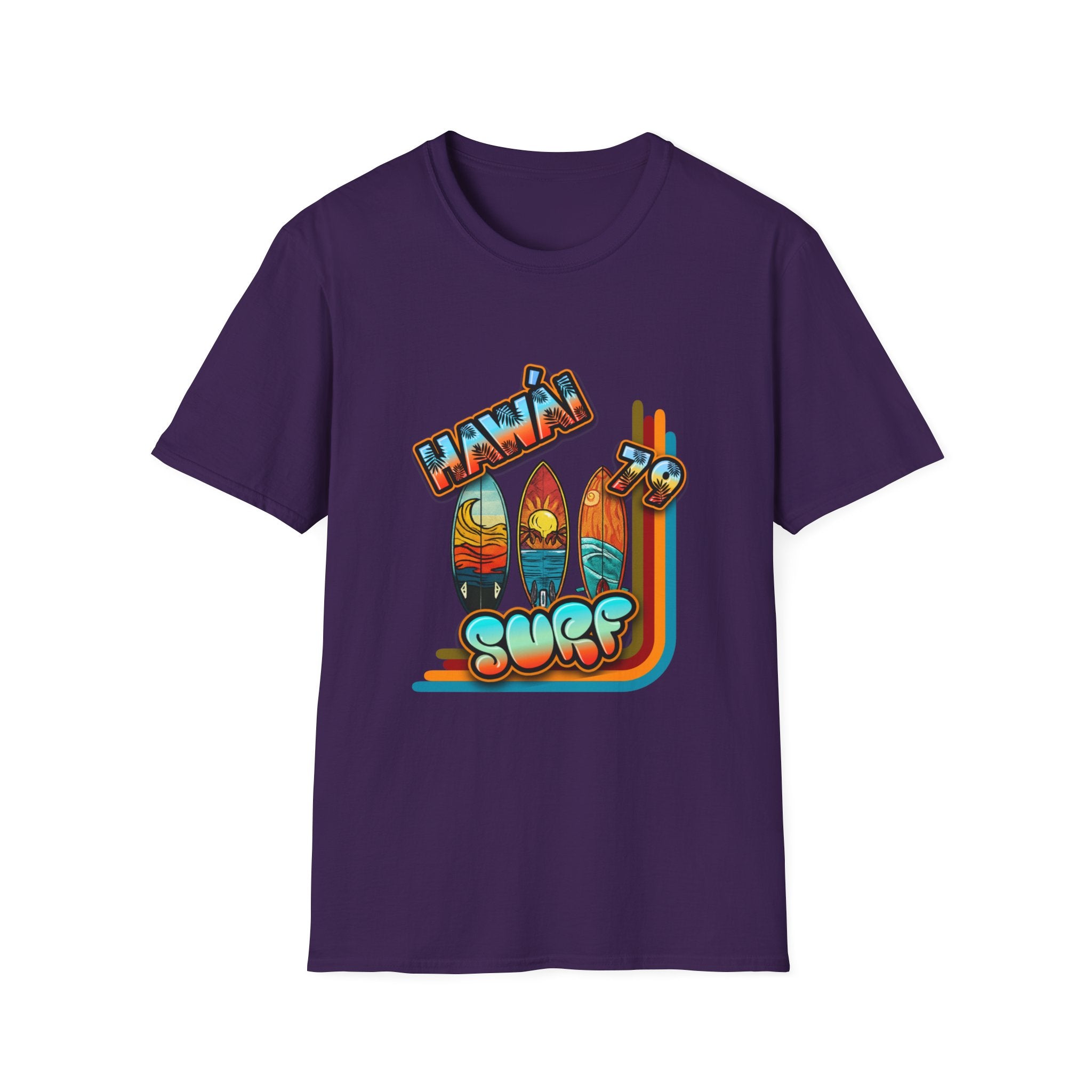 Hawaii Surf Retro T-Shirt — Vintage Surfboards & Shaka Graphic
