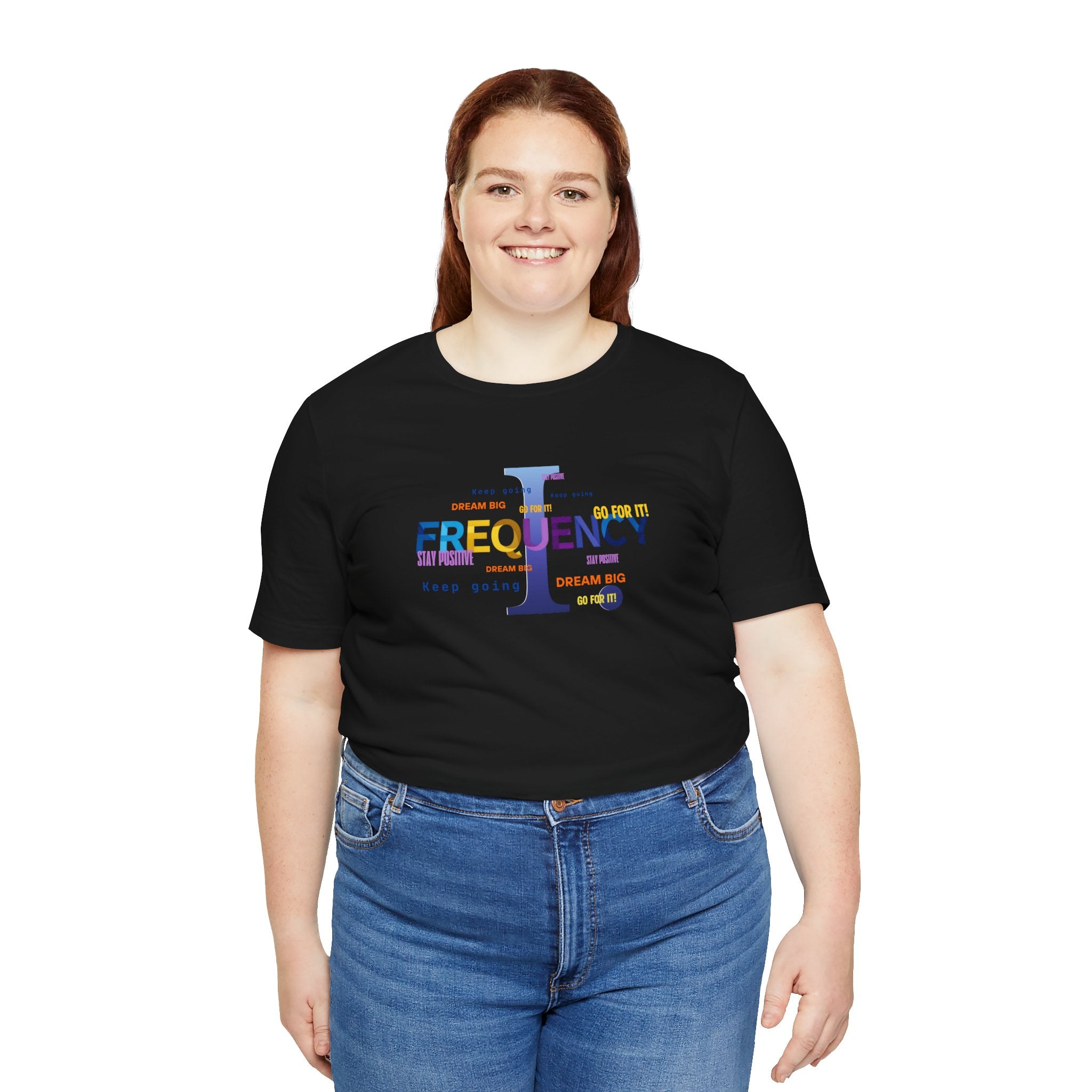 Frequency Graphic Tee — Inspirational Vibes, Repeated Typography Design
