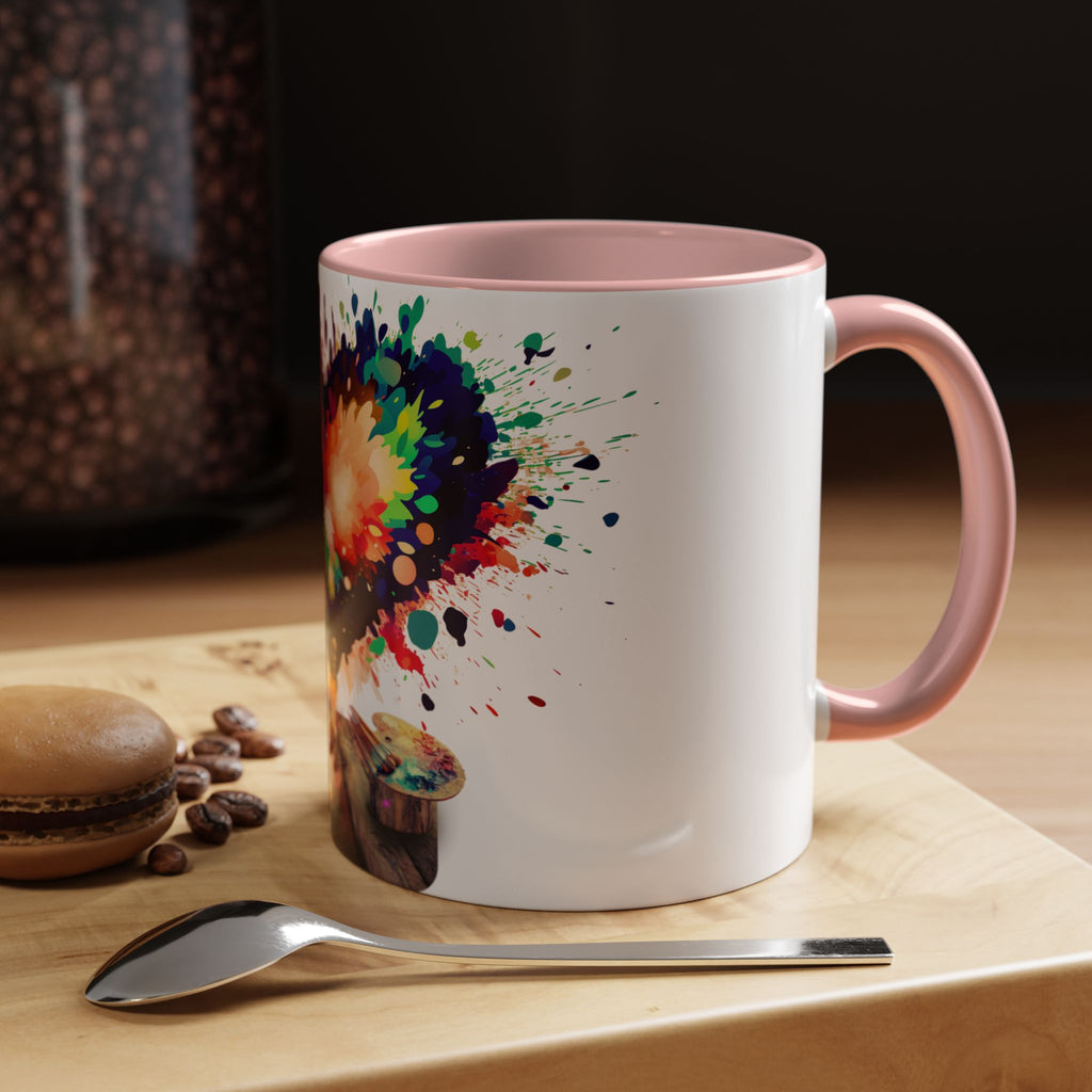 Colorful Heart Painter Coffee Mug — Kid Artist Splash Design (11/15oz)