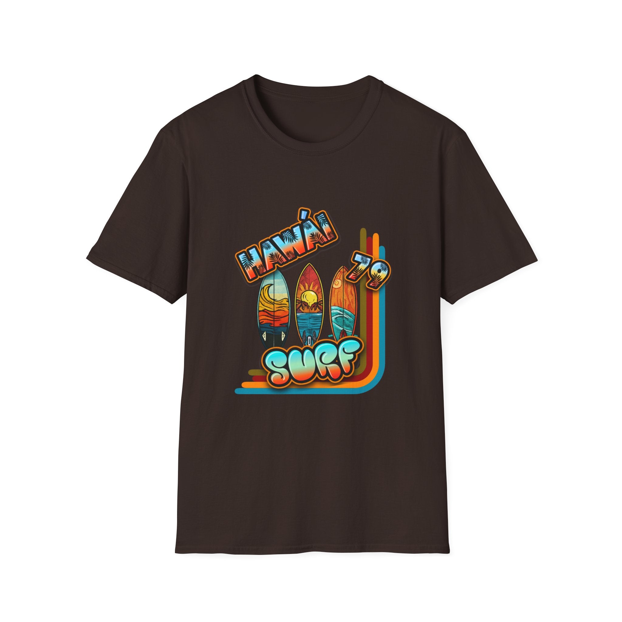 Hawaii Surf Retro T-Shirt — Vintage Surfboards & Shaka Graphic