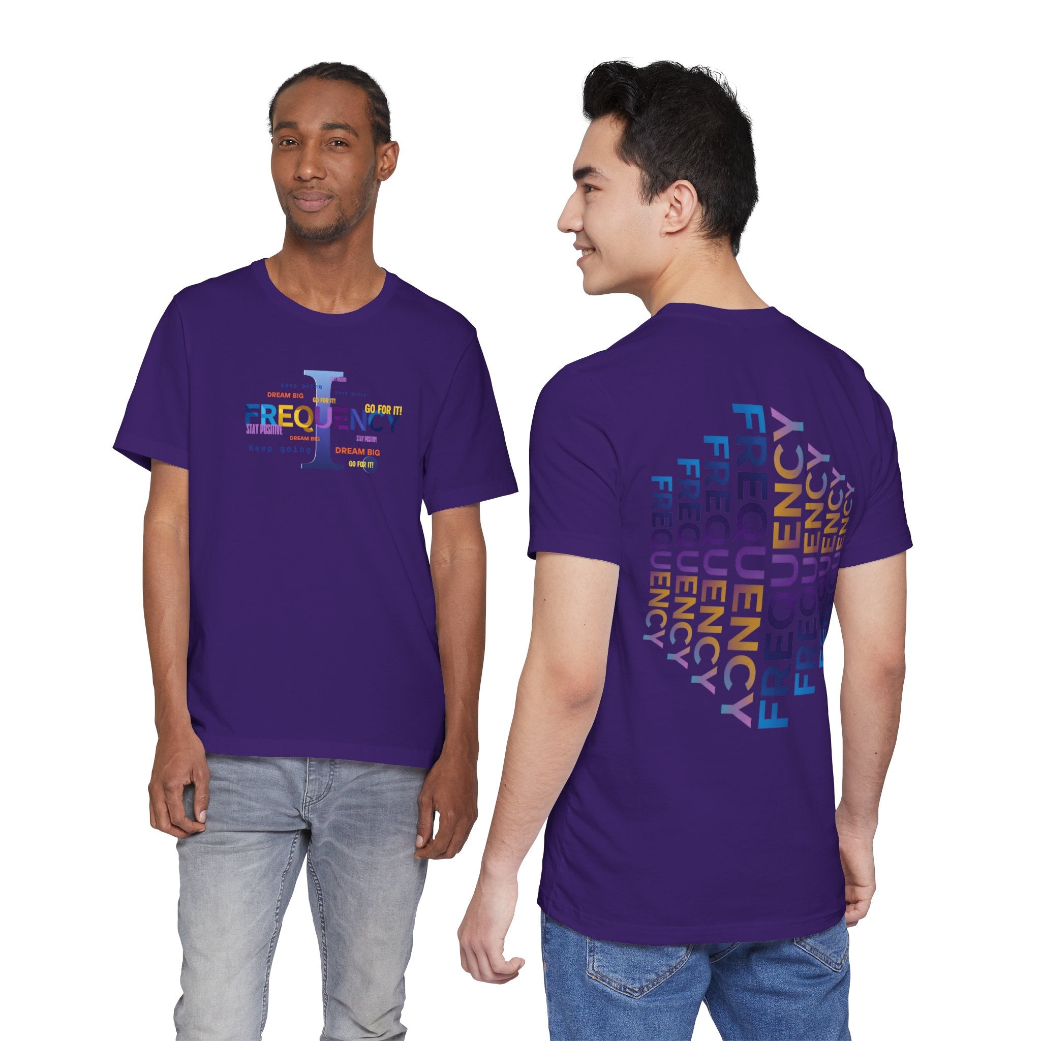 Frequency Graphic Tee — Inspirational Vibes, Repeated Typography Design