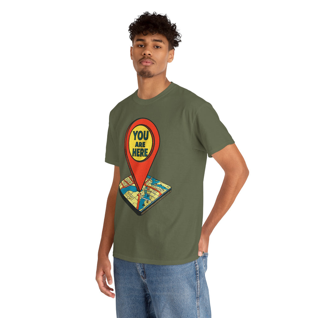 You Are Here Map Marker T-Shirt — Travel Icon Graphic Tee