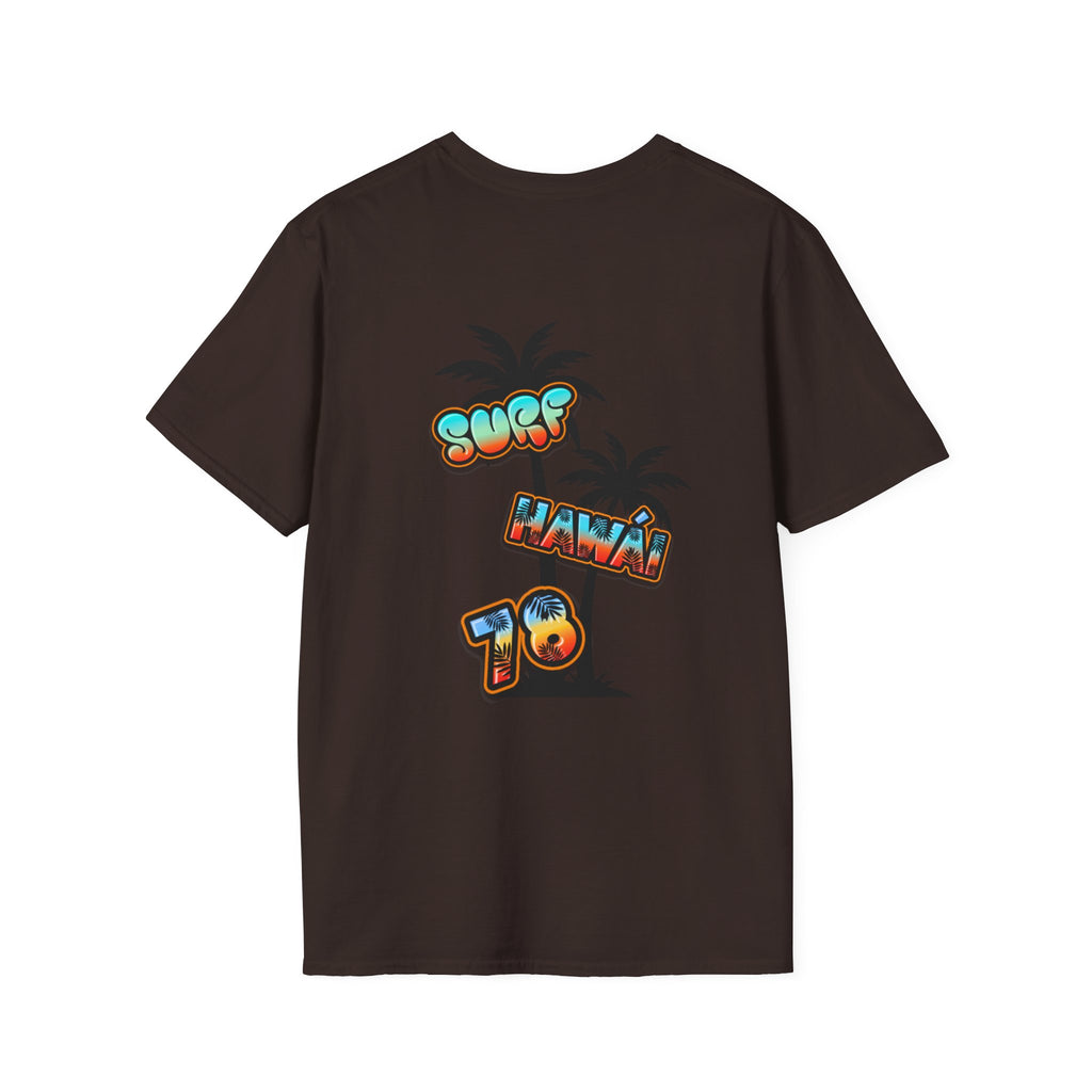 Surf Hawaii T-Shirt — Retro Tropical Sun & Palm Beach Tee