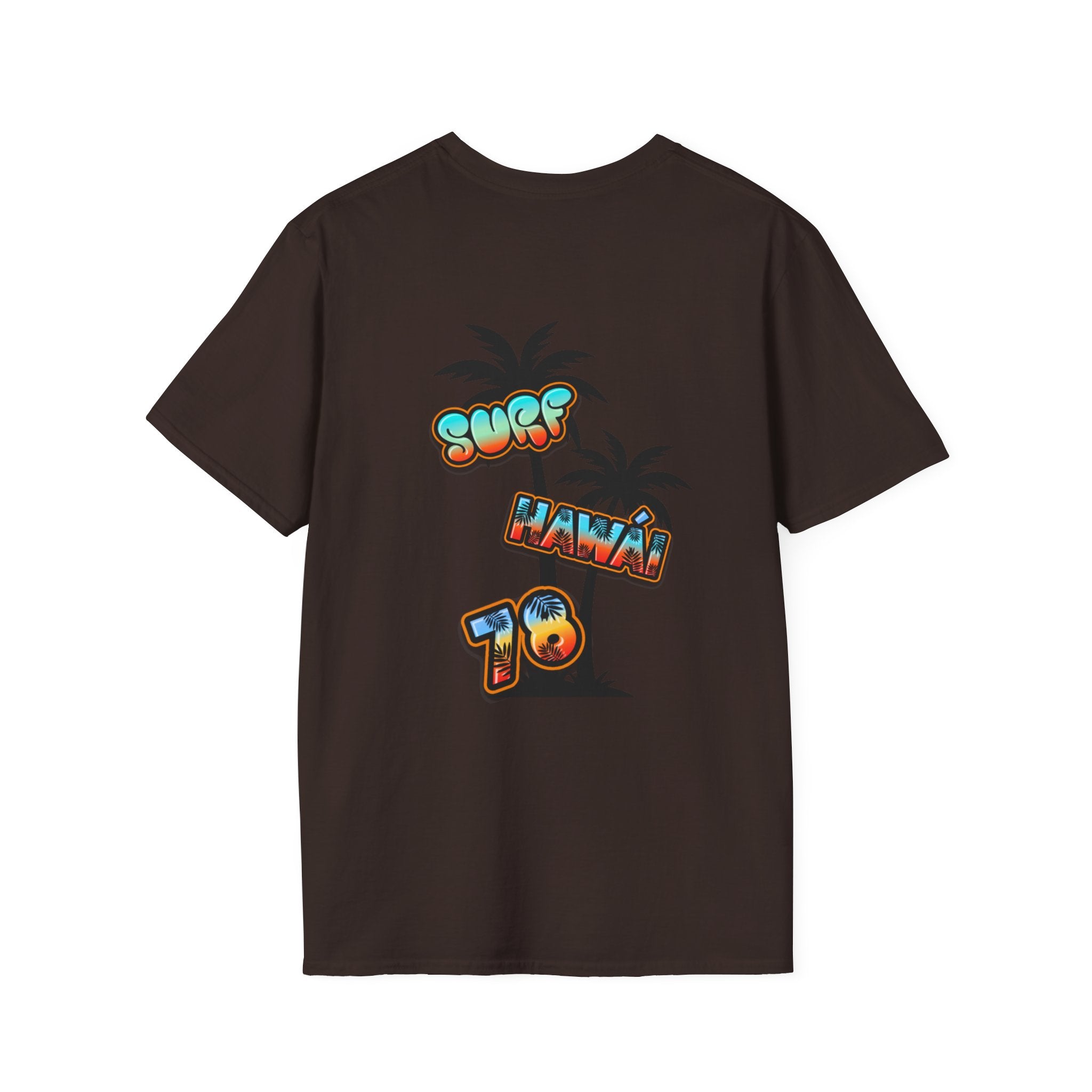 Surf Hawaii T-Shirt — Retro Tropical Sun & Palm Beach Tee