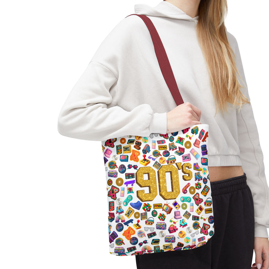 90s Retro Icons Tote Bag — Vintage Pop Culture AOP Tote (Copia)
