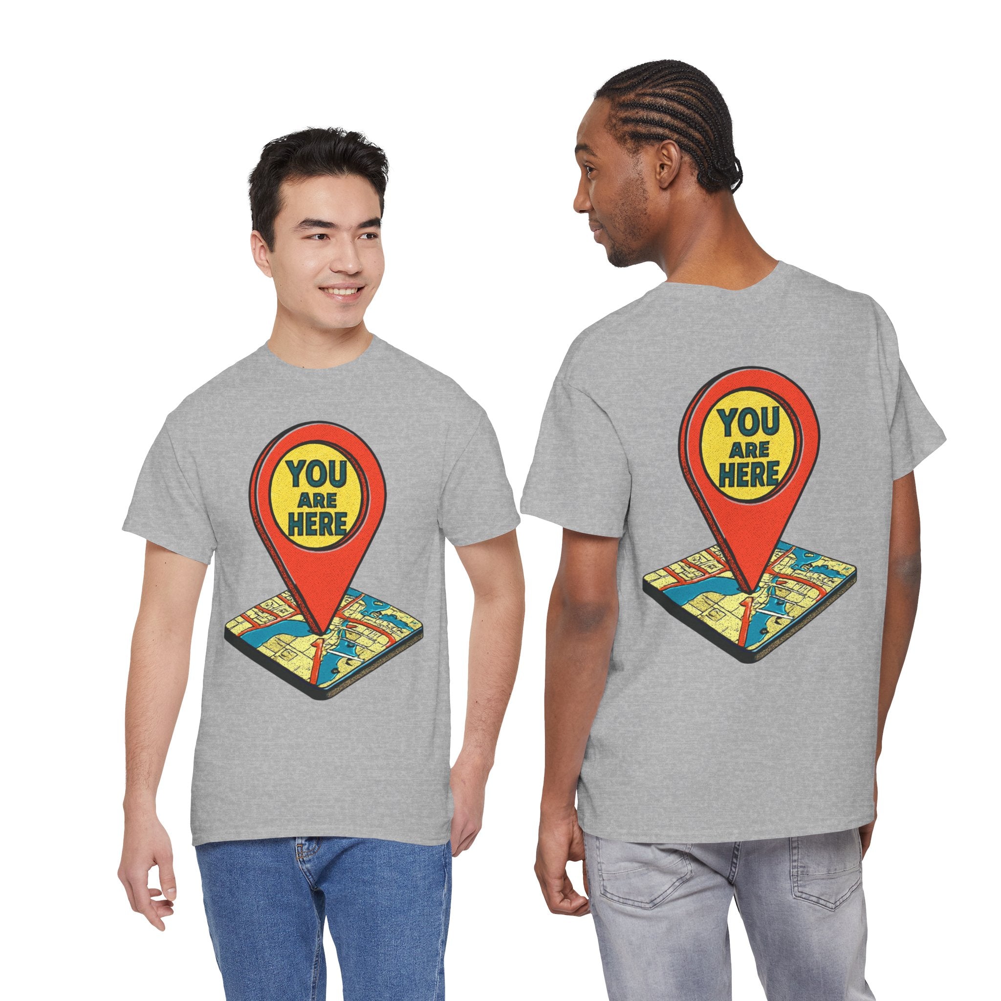 You Are Here Map Marker T-Shirt — Travel Icon Graphic Tee