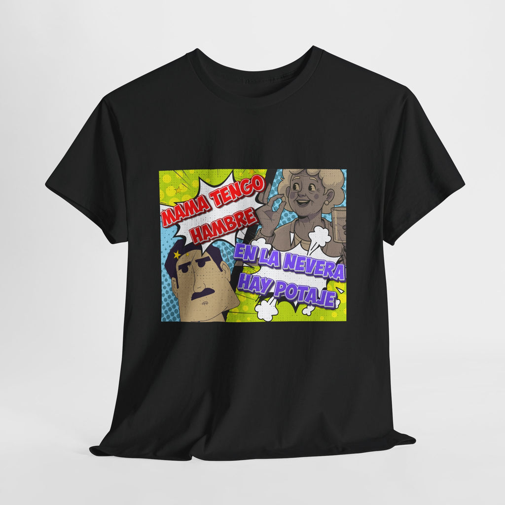 Pop Art Spanish Meme T-Shirt — "Mamá tengo hambre" Comic Tee