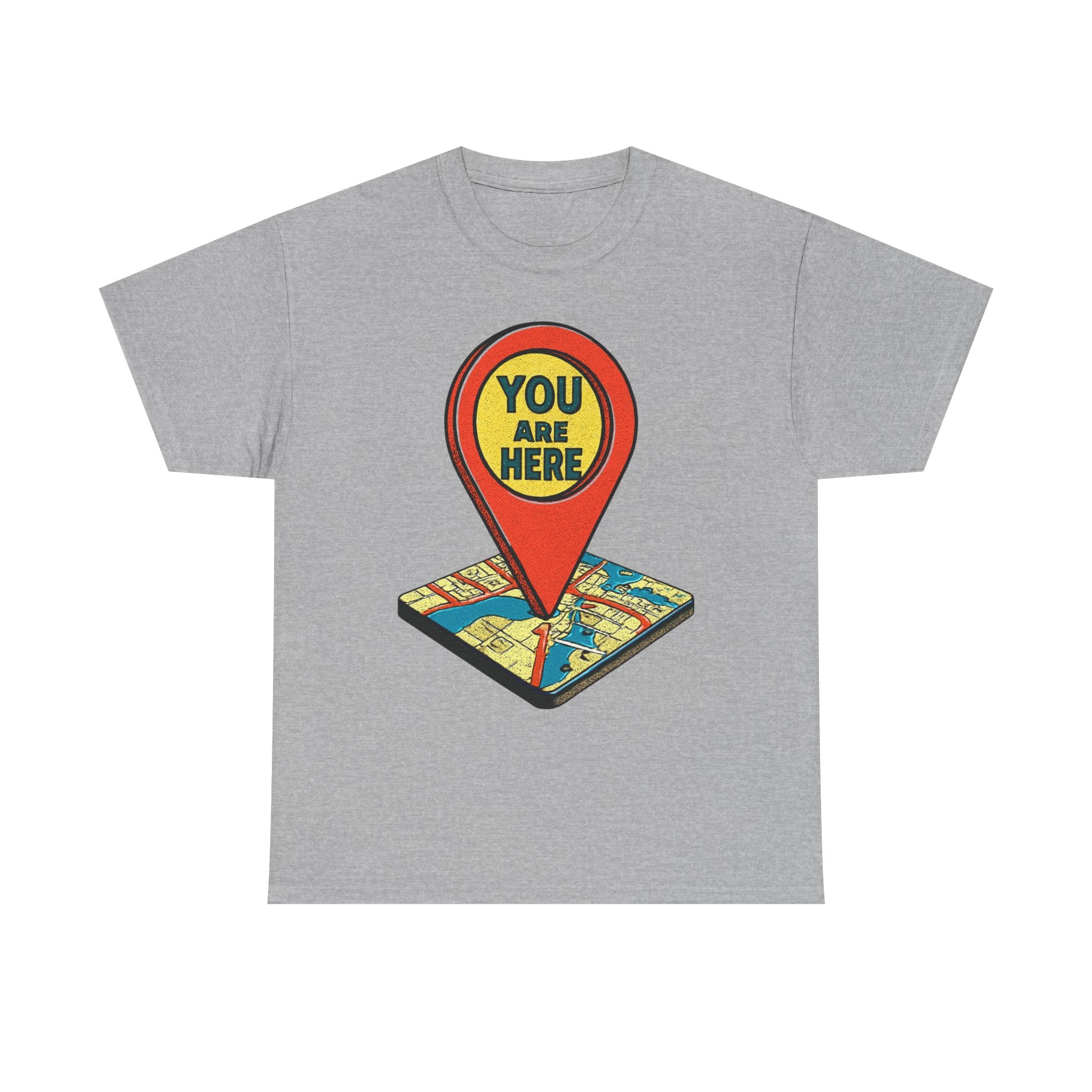 You Are Here Map Marker T-Shirt — Travel Icon Graphic Tee