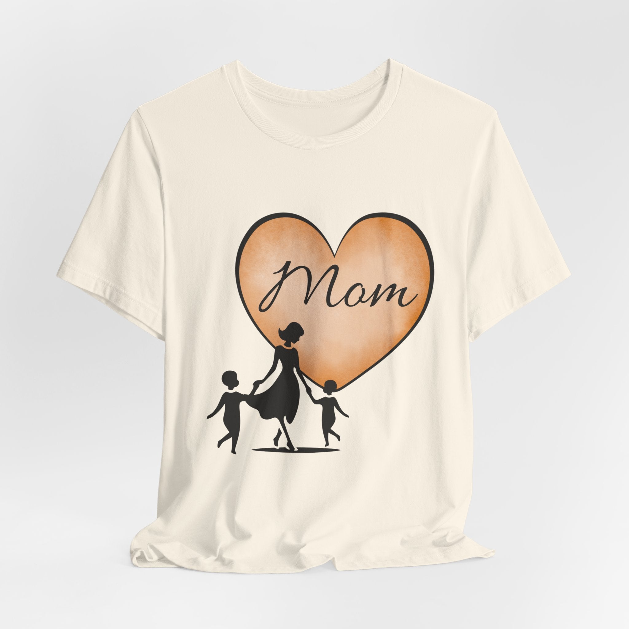 Mom Heart Graphic Tee — Mother & Children Silhouette Mother's Day T‑Shirt