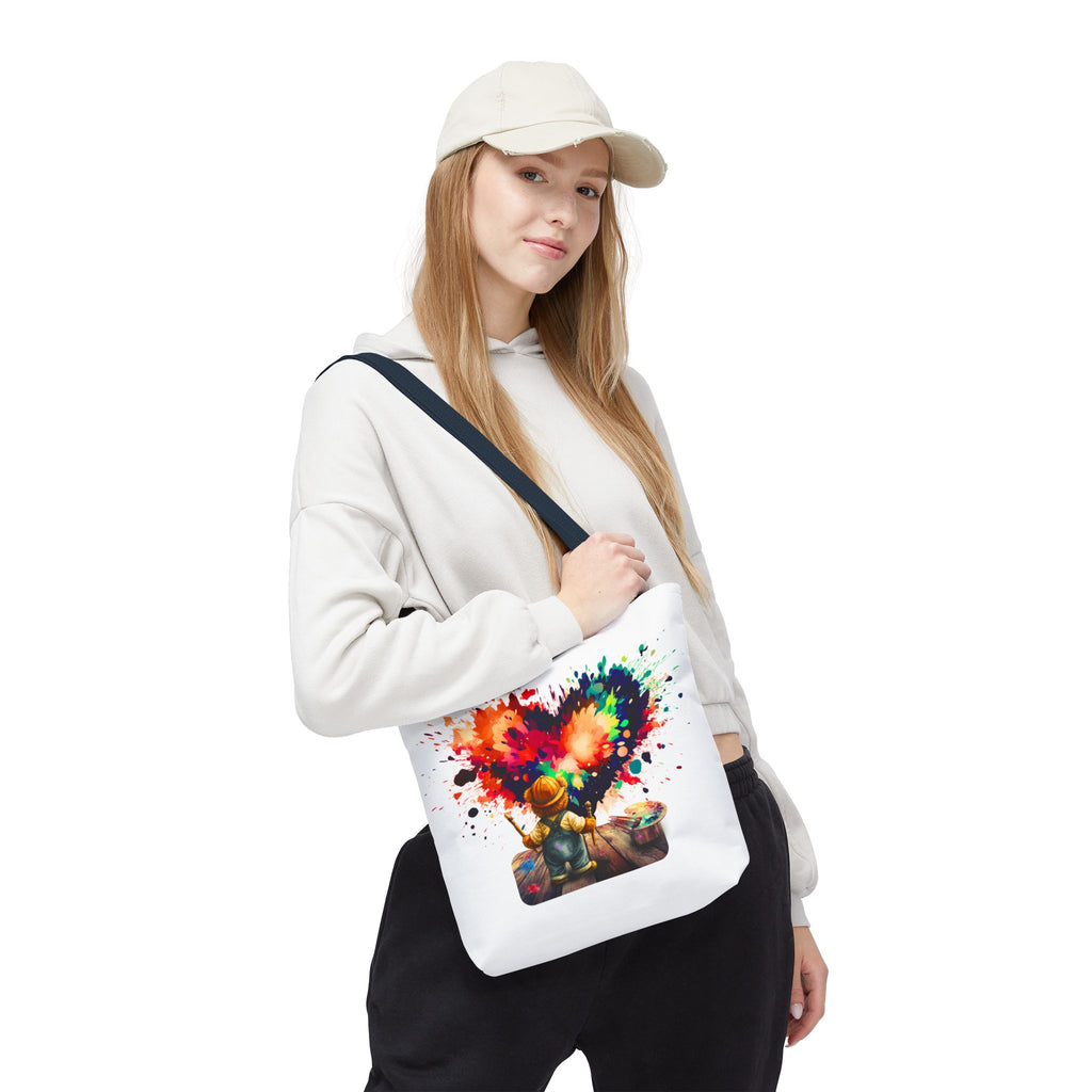 Artist Kid Paint Heart Tote Bag – Colorful Heart Splash All-Over Print Tote
