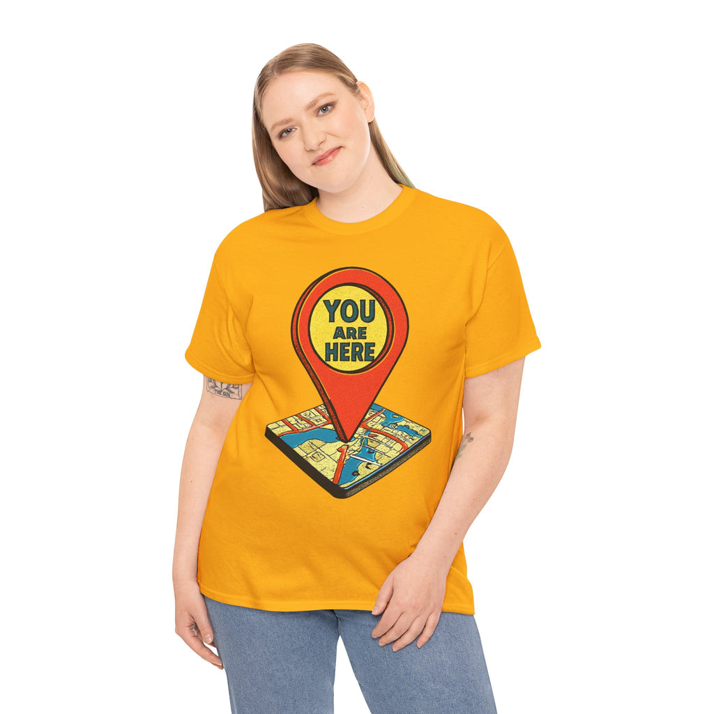 You Are Here Map Marker T-Shirt — Travel Icon Graphic Tee