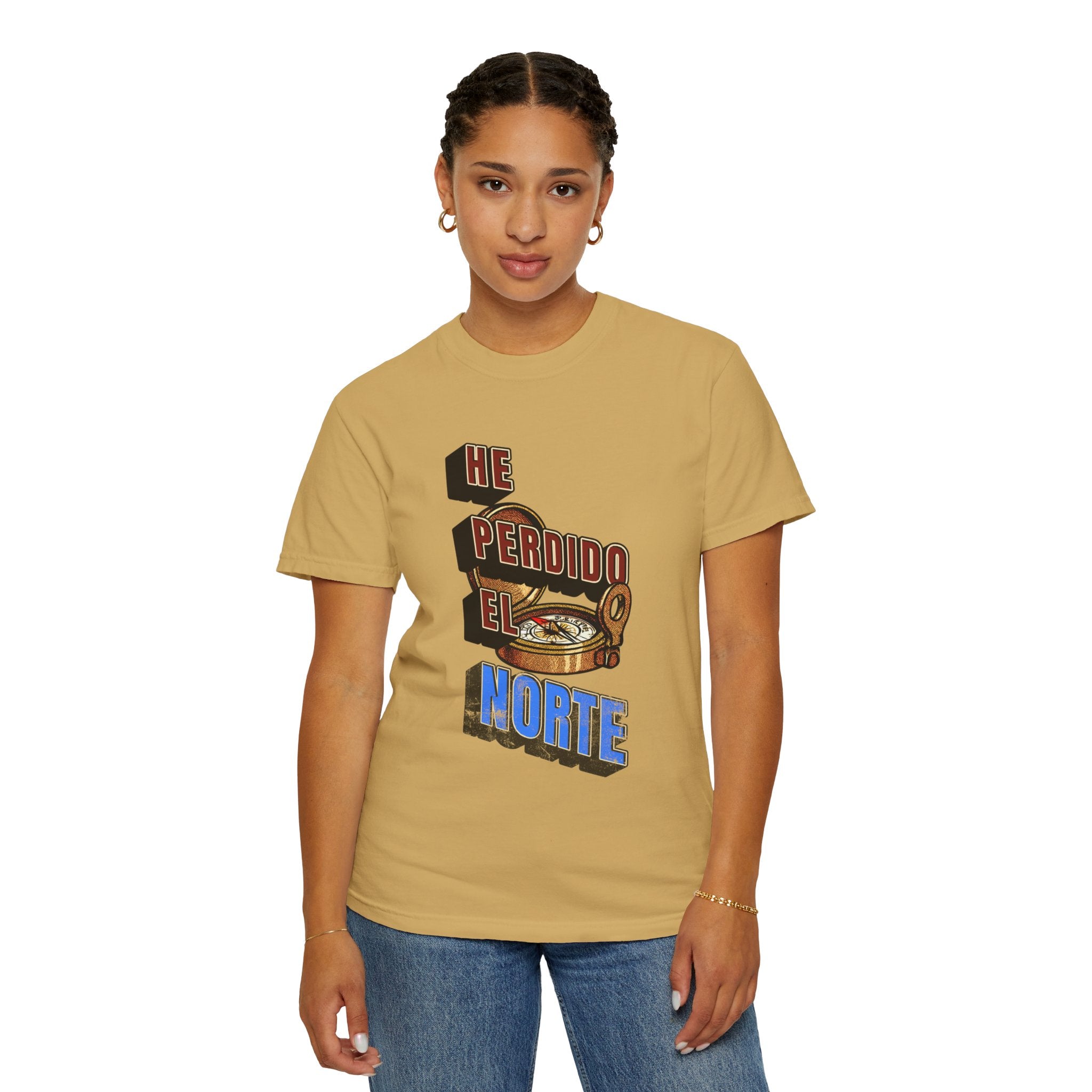 T-Shirt — "He Perdido El Norte" Vintage Compass Graphic
