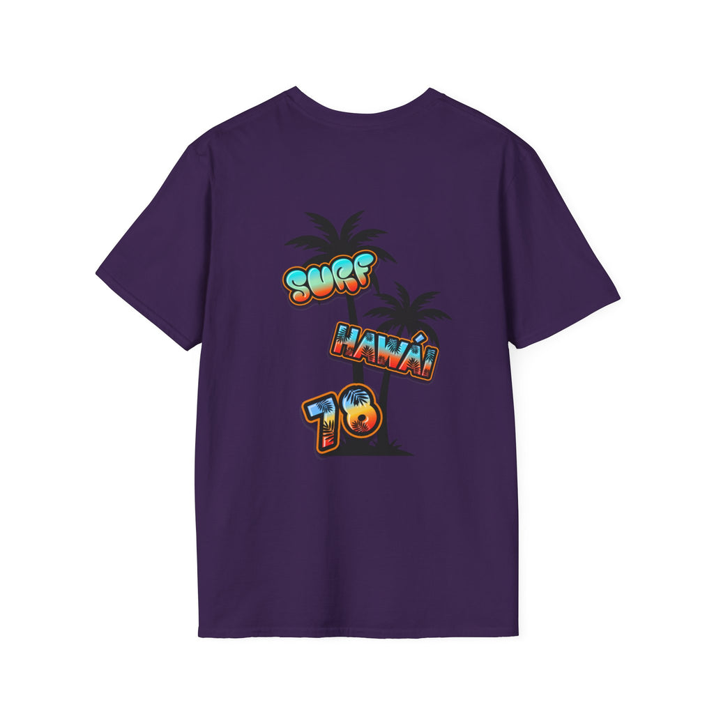 Surf Hawaii T-Shirt — Retro Tropical Sun & Palm Beach Tee
