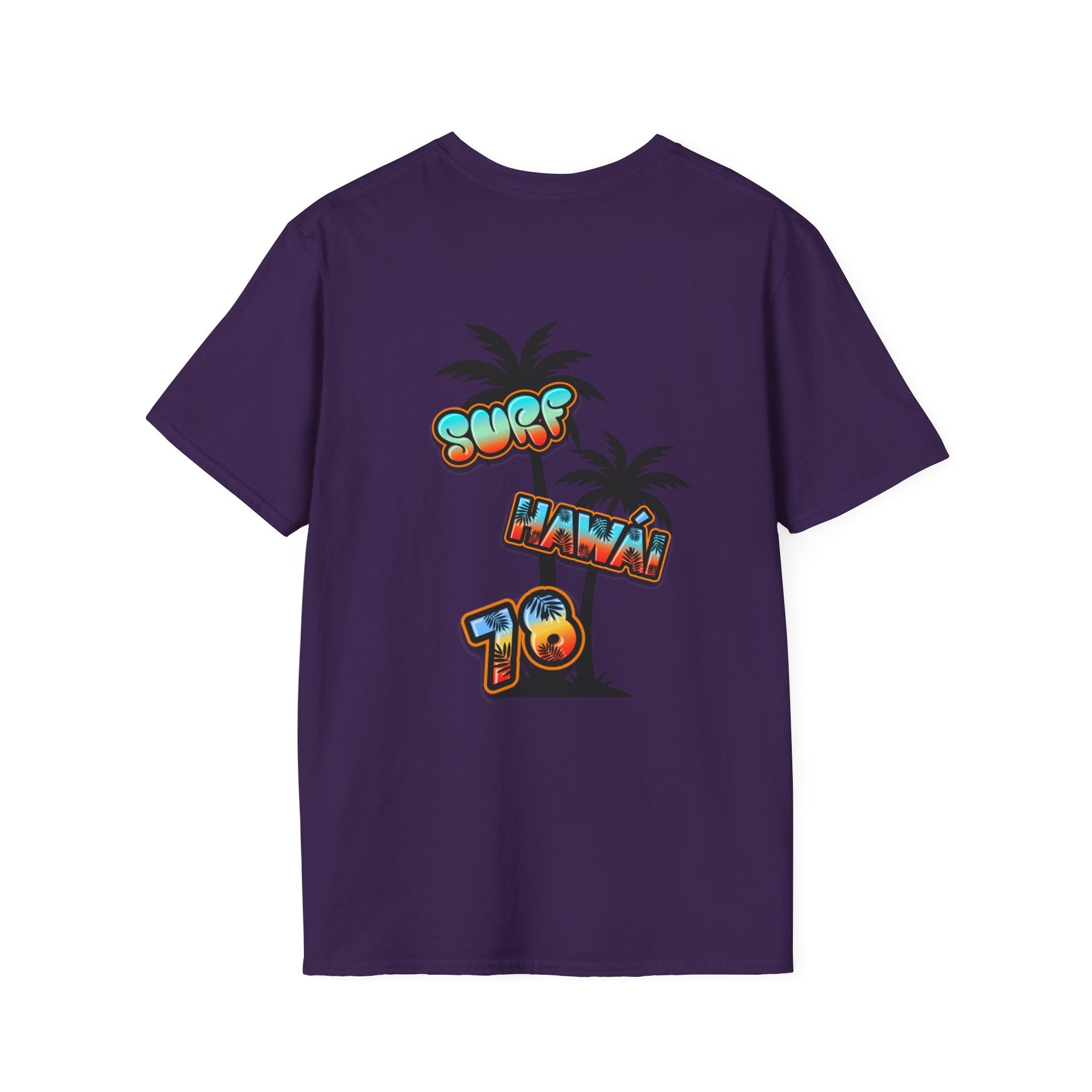 Surf Hawaii T-Shirt — Retro Tropical Sun & Palm Beach Tee