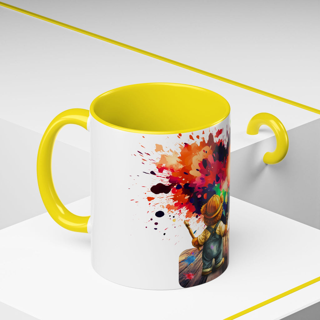 Colorful Heart Painter Coffee Mug — Kid Artist Splash Design (11/15oz)