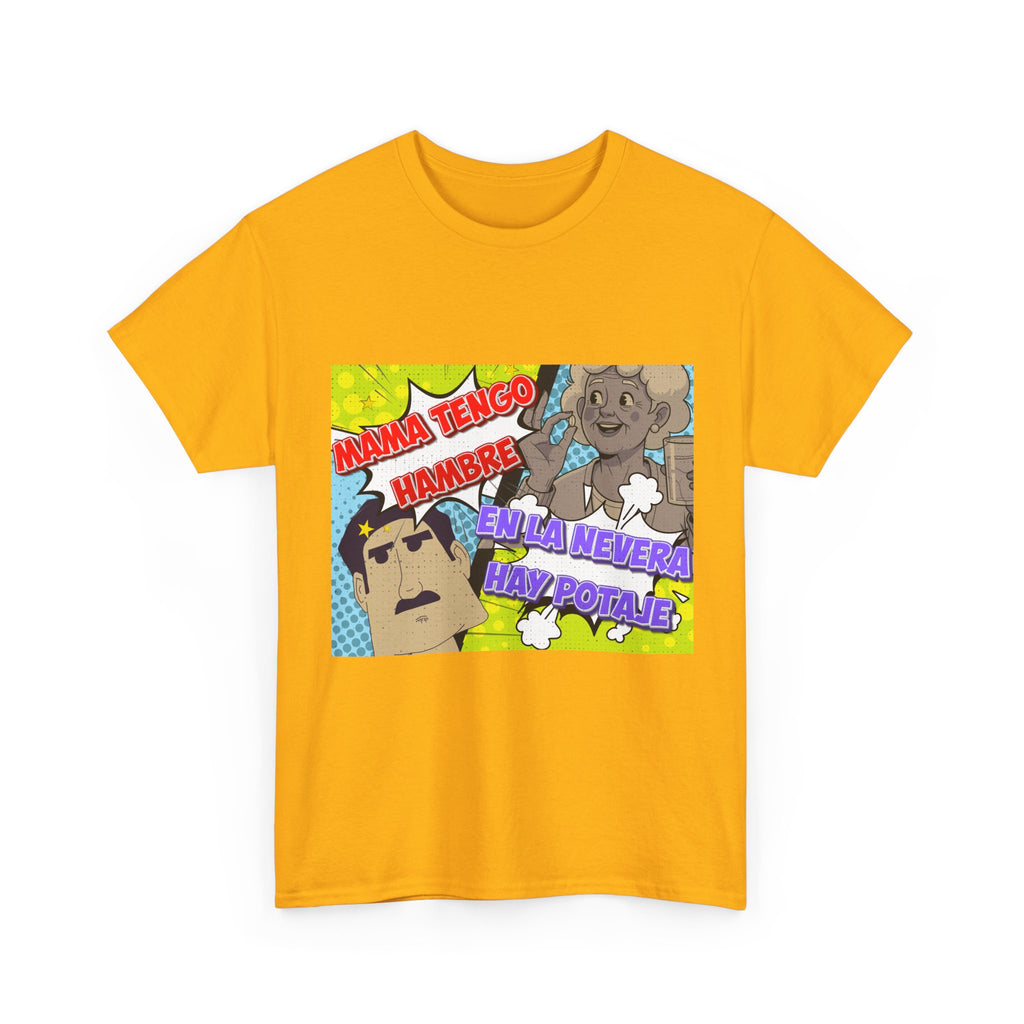 Pop Art Spanish Meme T-Shirt — "Mamá tengo hambre" Comic Tee