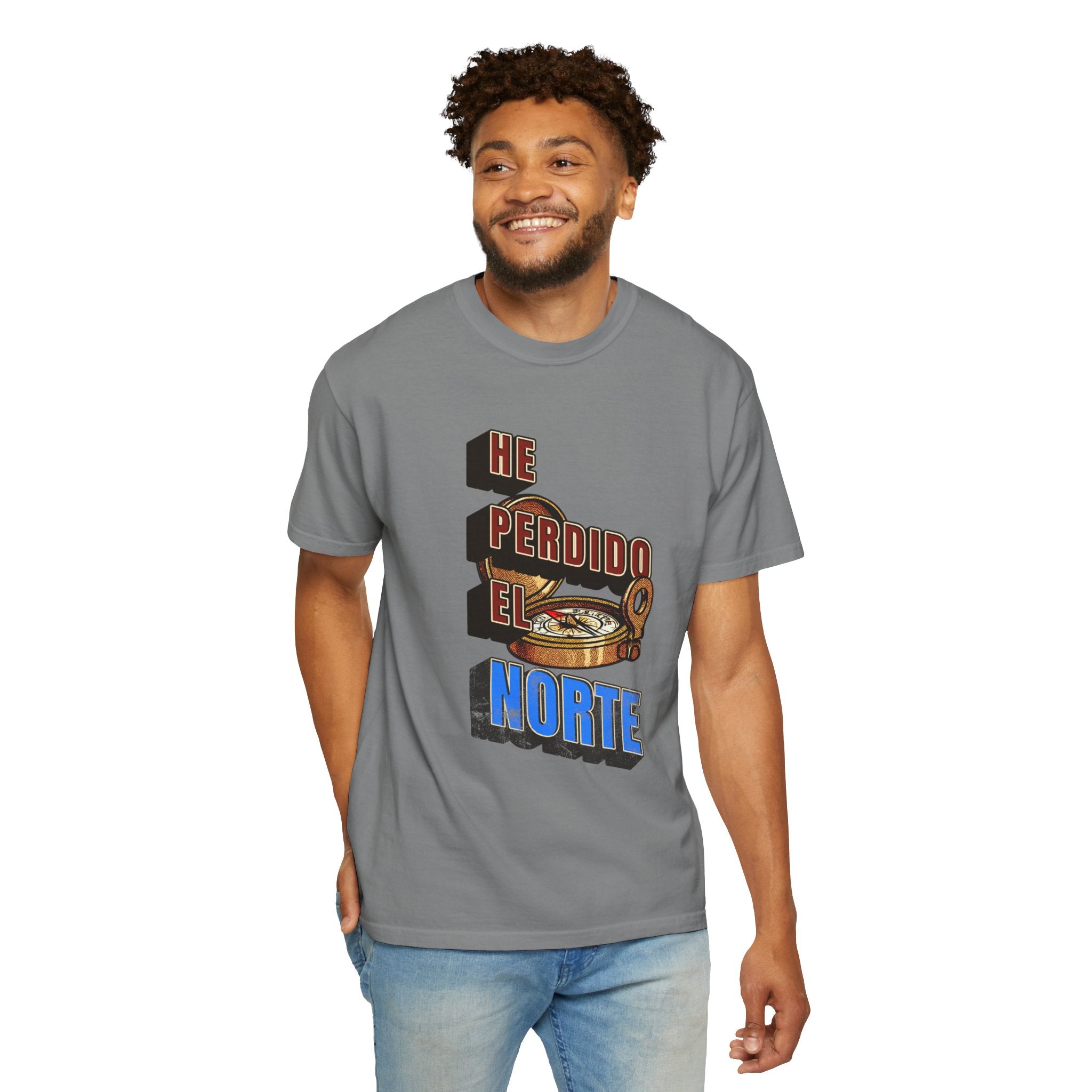 T-Shirt — "He Perdido El Norte" Vintage Compass Graphic