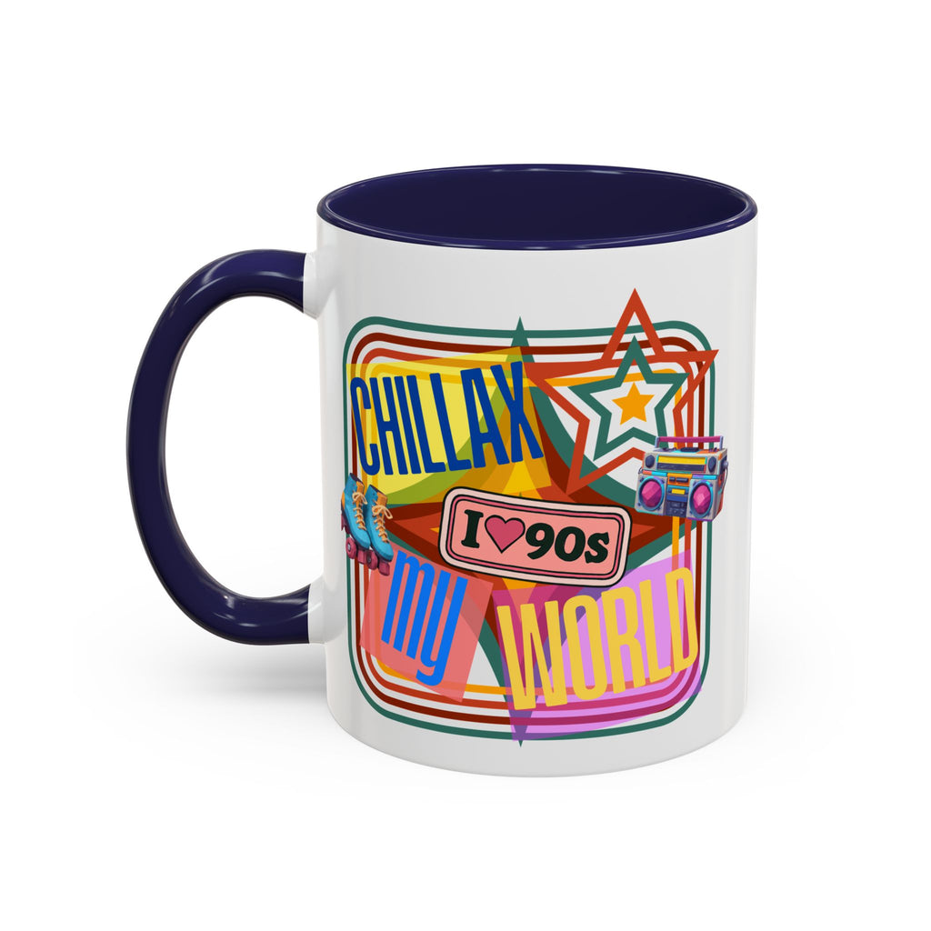 90s Retro 'Chillax My World' Accent Coffee Mug