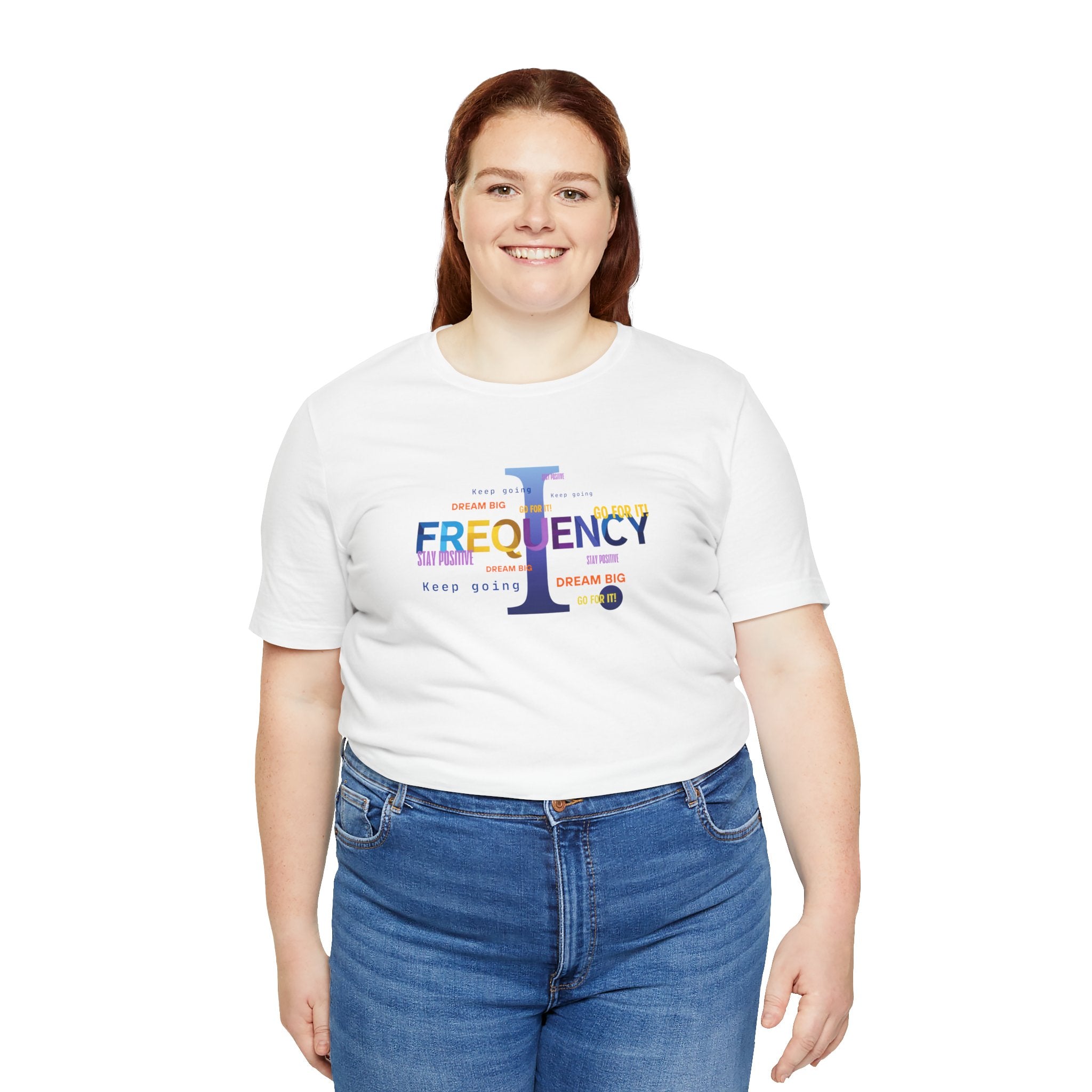 Frequency Graphic Tee — Inspirational Vibes, Repeated Typography Design