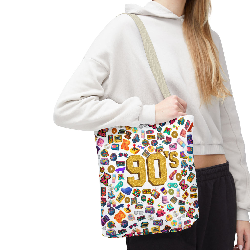 90s Retro Icons Tote Bag — Vintage Pop Culture AOP Tote (Copia)