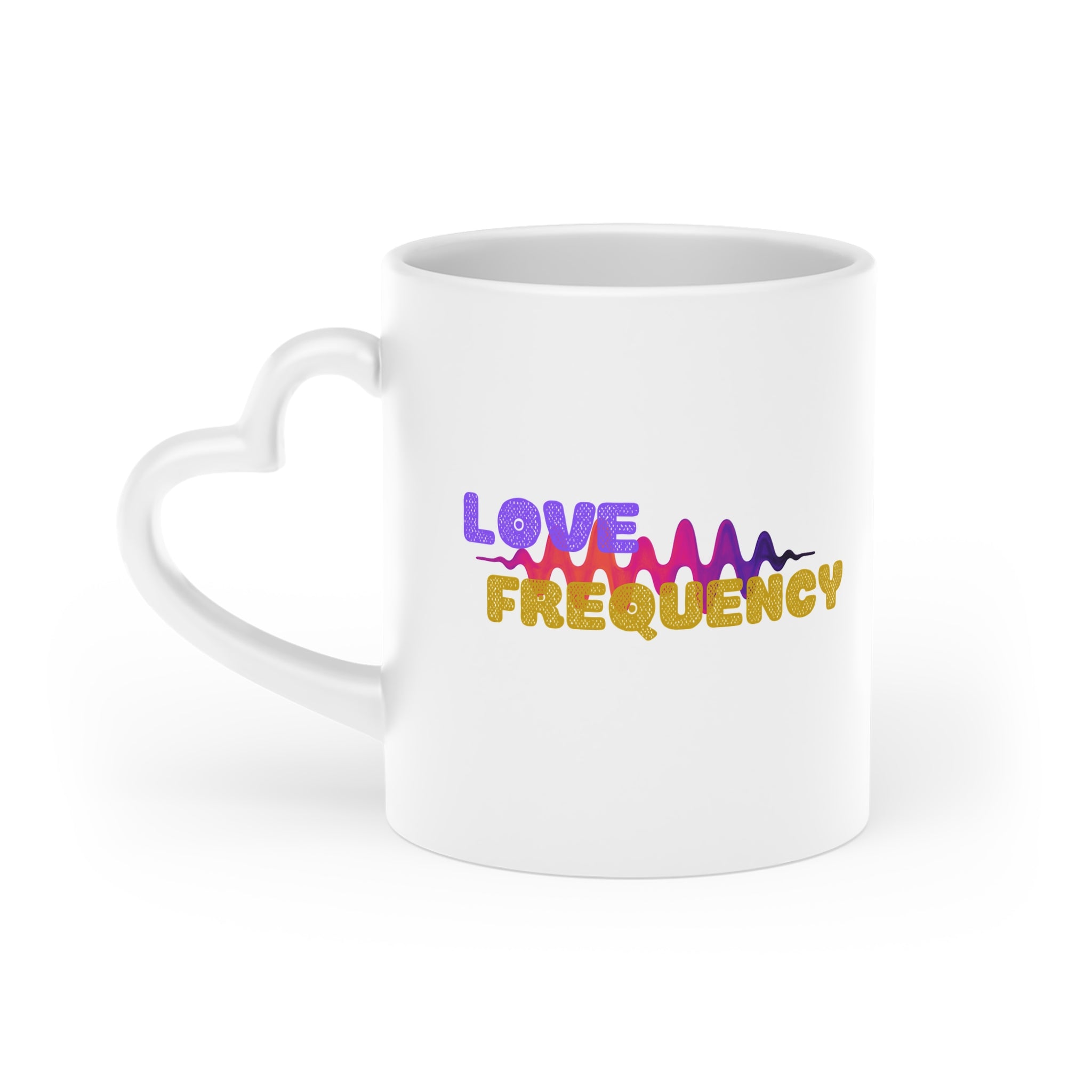 Love Frequency Mug — Colorful Heartbeat Design Coffee Cup
