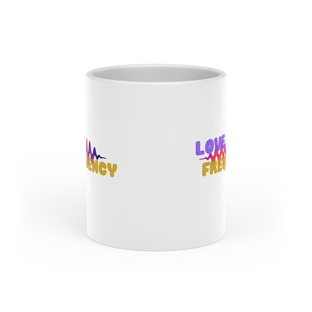 Love Frequency Mug — Colorful Heartbeat Design Coffee Cup