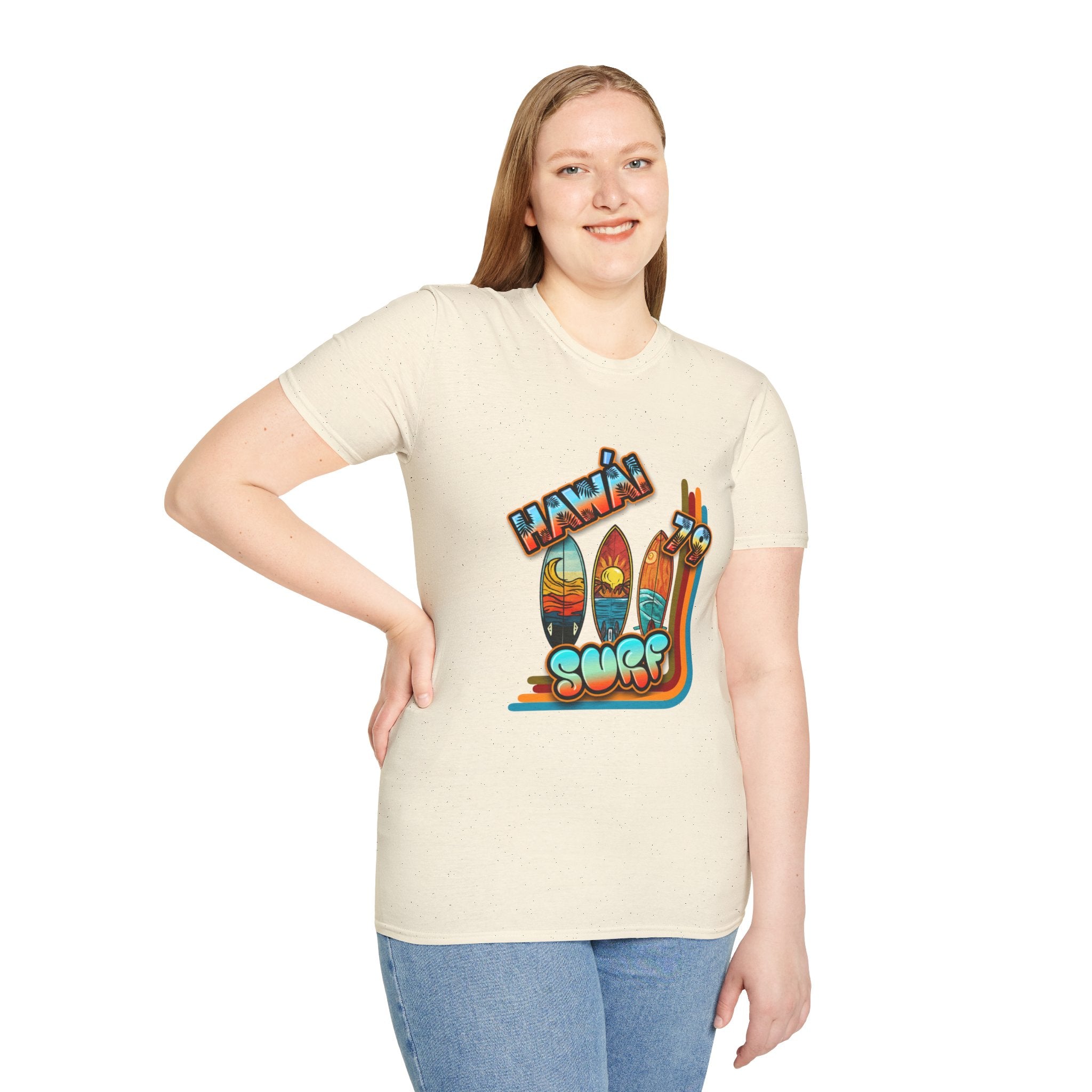 Hawaii Surf Retro T-Shirt — Vintage Surfboards & Shaka Graphic